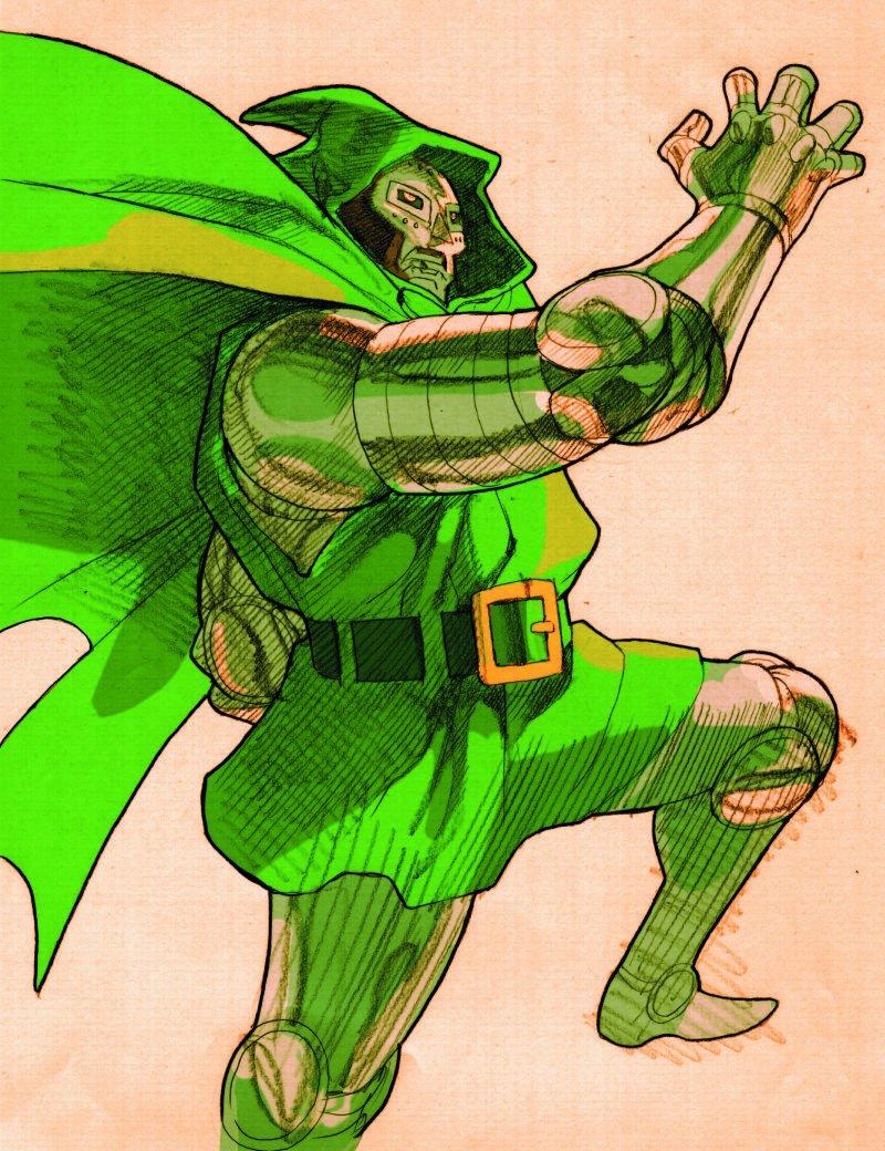 800x1040 NBA Jam (the book) art of Dr. Doom from Marvel vs. Capcom 2: New Age of Heroes
