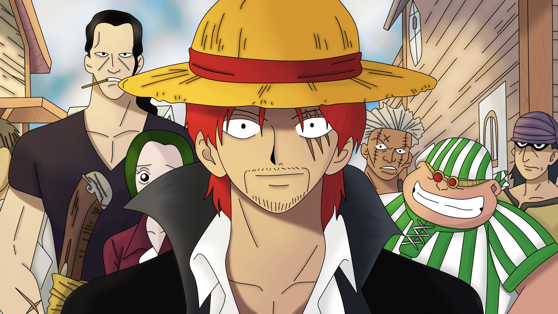 1920x1080 Shanks crew One piece