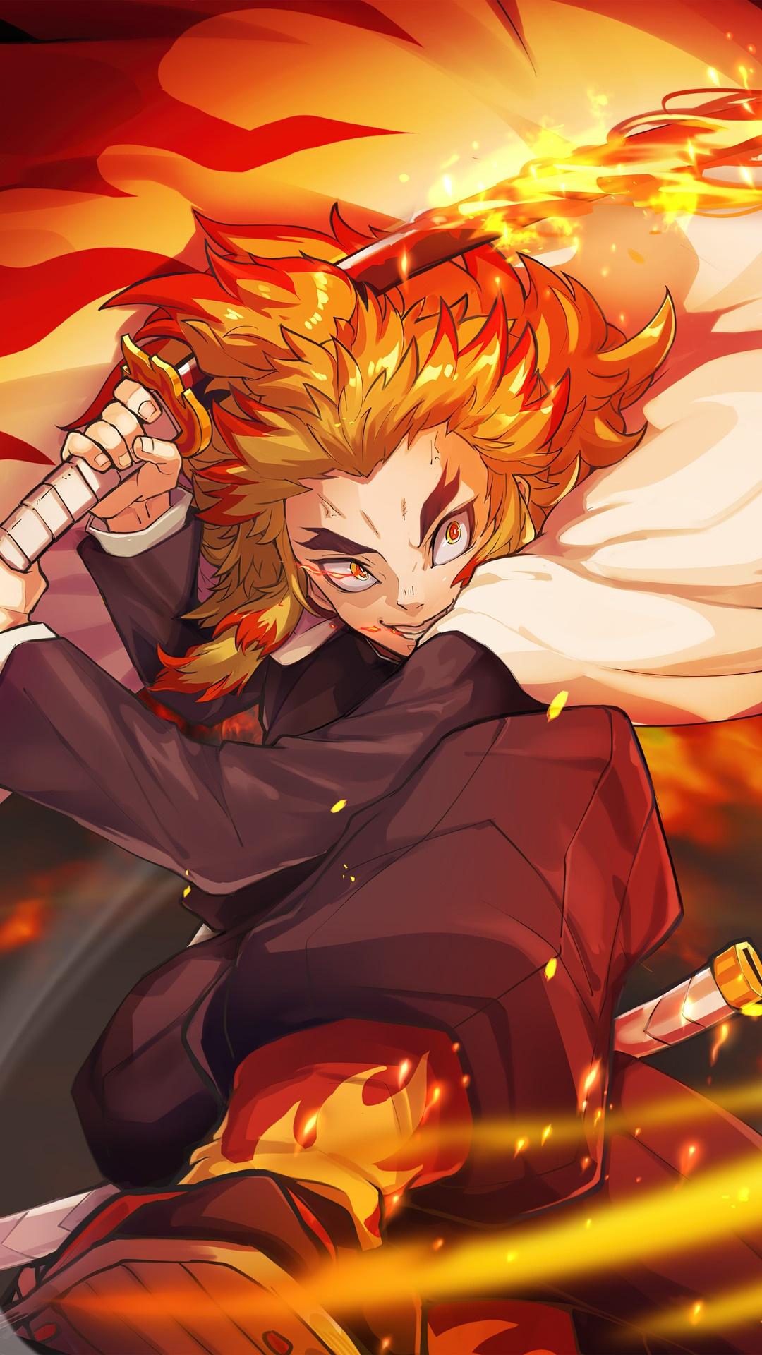 1080x1920 Kyojuro Rengoku, Kyojuro Rengoku, Sword Gallery HD Wallpaper