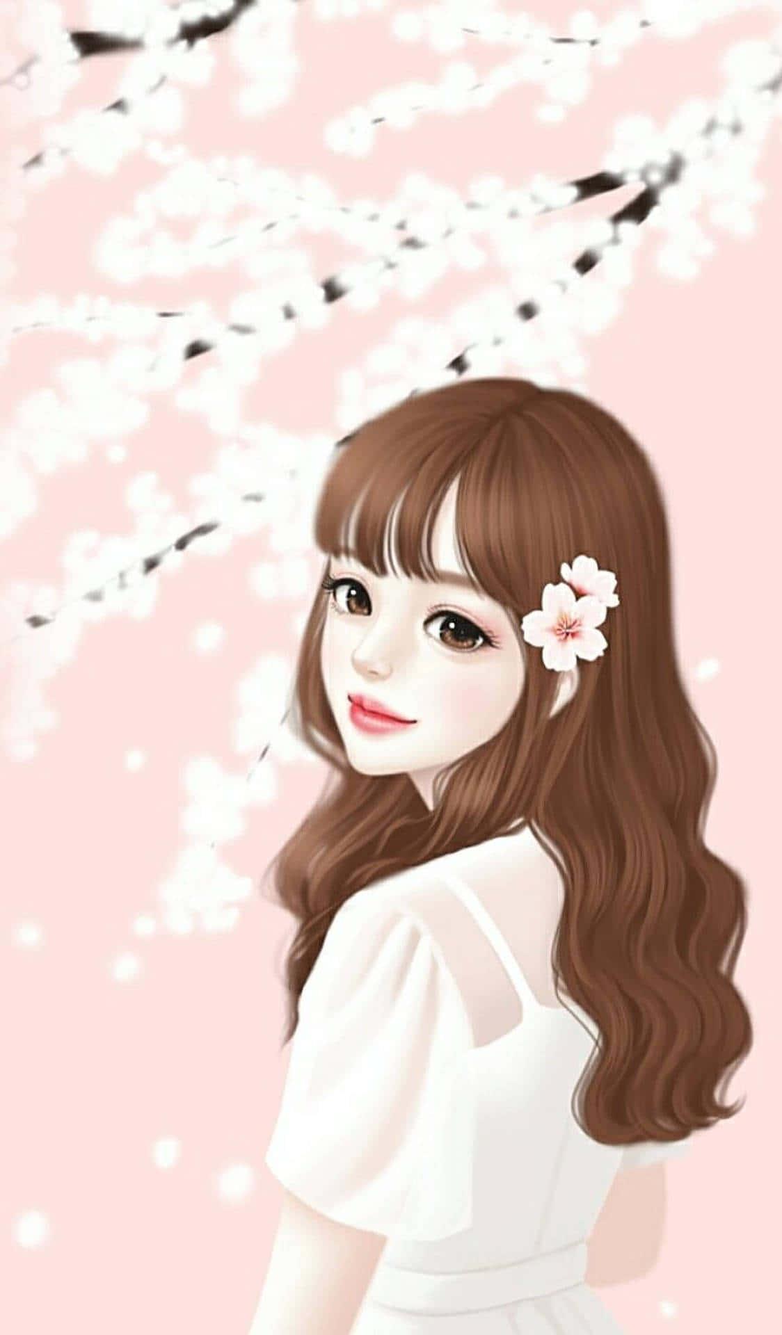 1124x1920 Download Cute Profile Anime Girl Pink And White Picture