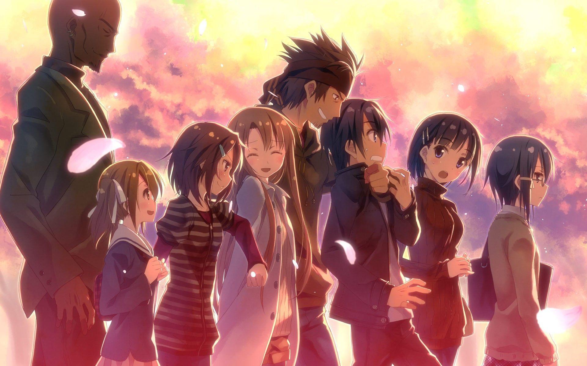 1920x1200 Anime Friend Group Wallpaper