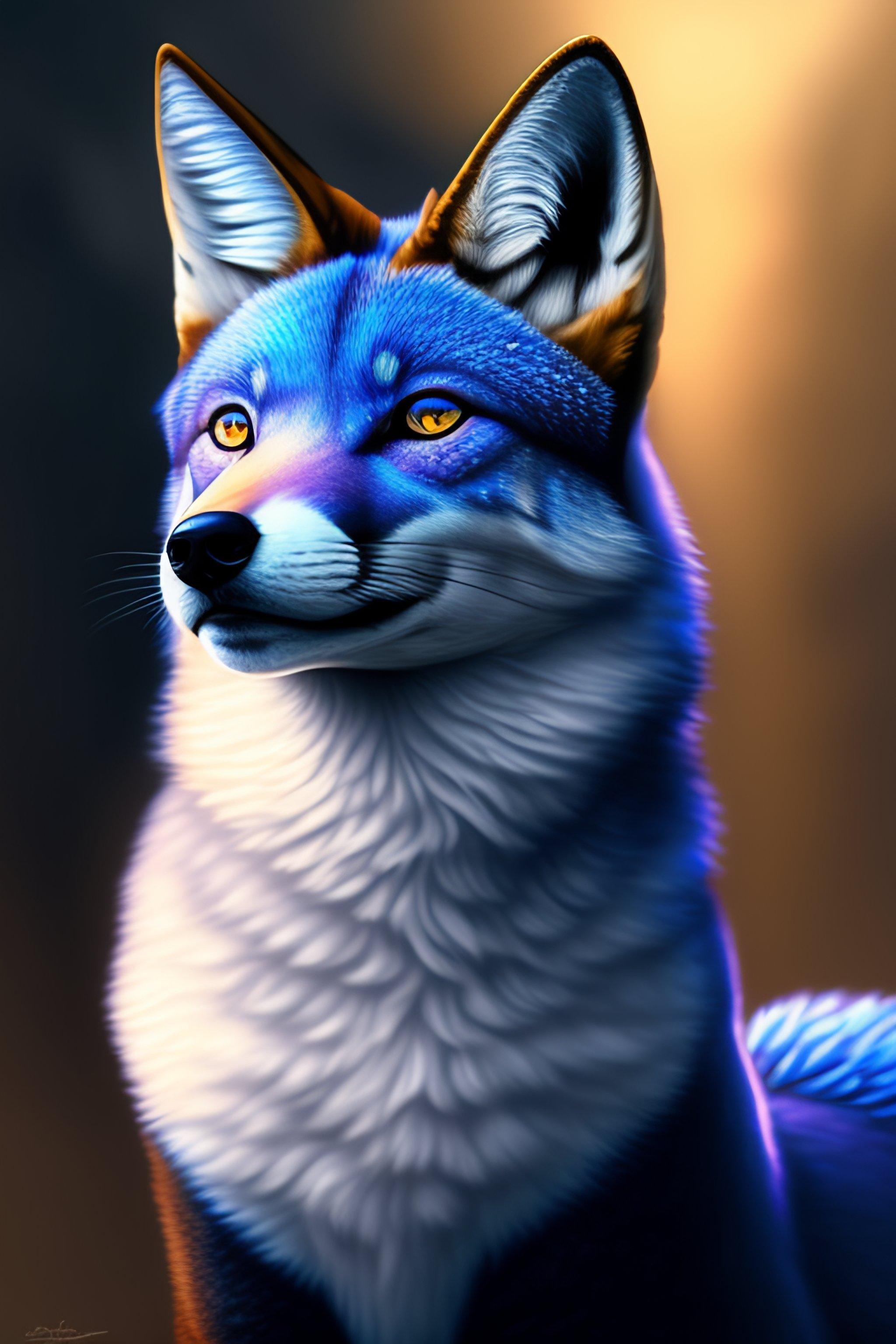 2048x3072 Lexica Sweetie blue Fox, realistic portrait, symmetrical, highly detailed, digital painting, artstation, a _ fantasy _ style _ portrait _ paint