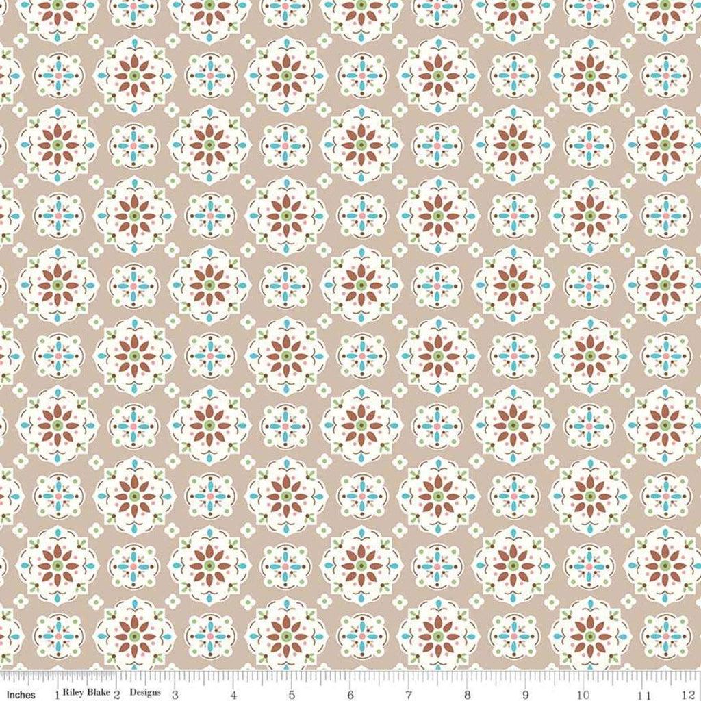 1024x1024 Granny Chic- Wallpaper Brown by Lori Holt of Bee in My Bonnet for Ri