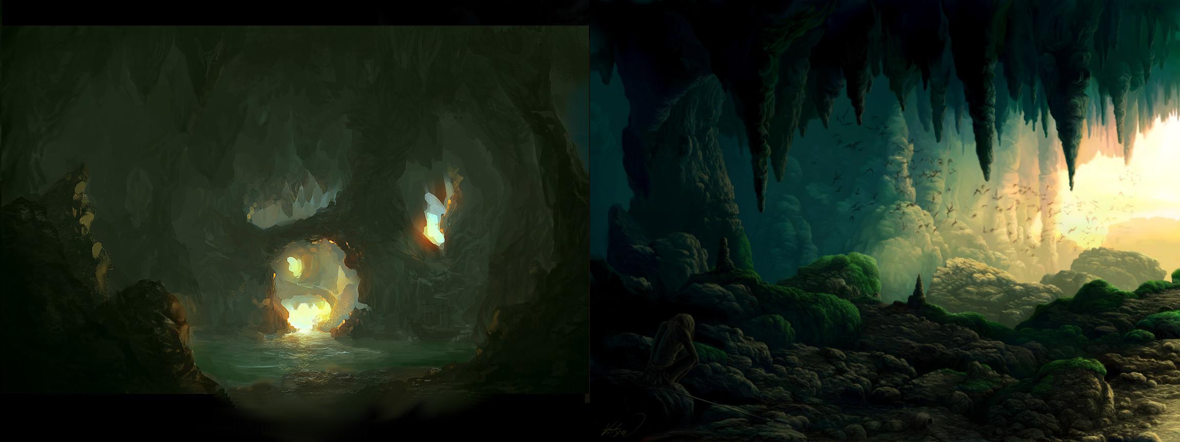 2304x864 Fantasy Cave Wallpaper