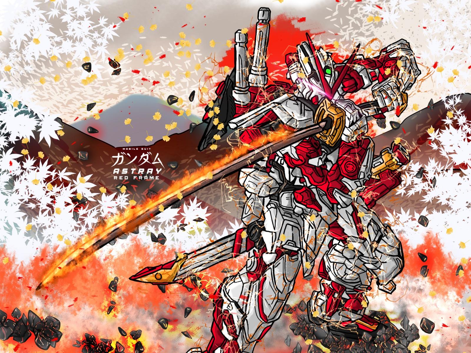 Gundam Astray Red Frame Vector Illustration On Behanc - vrogue.co