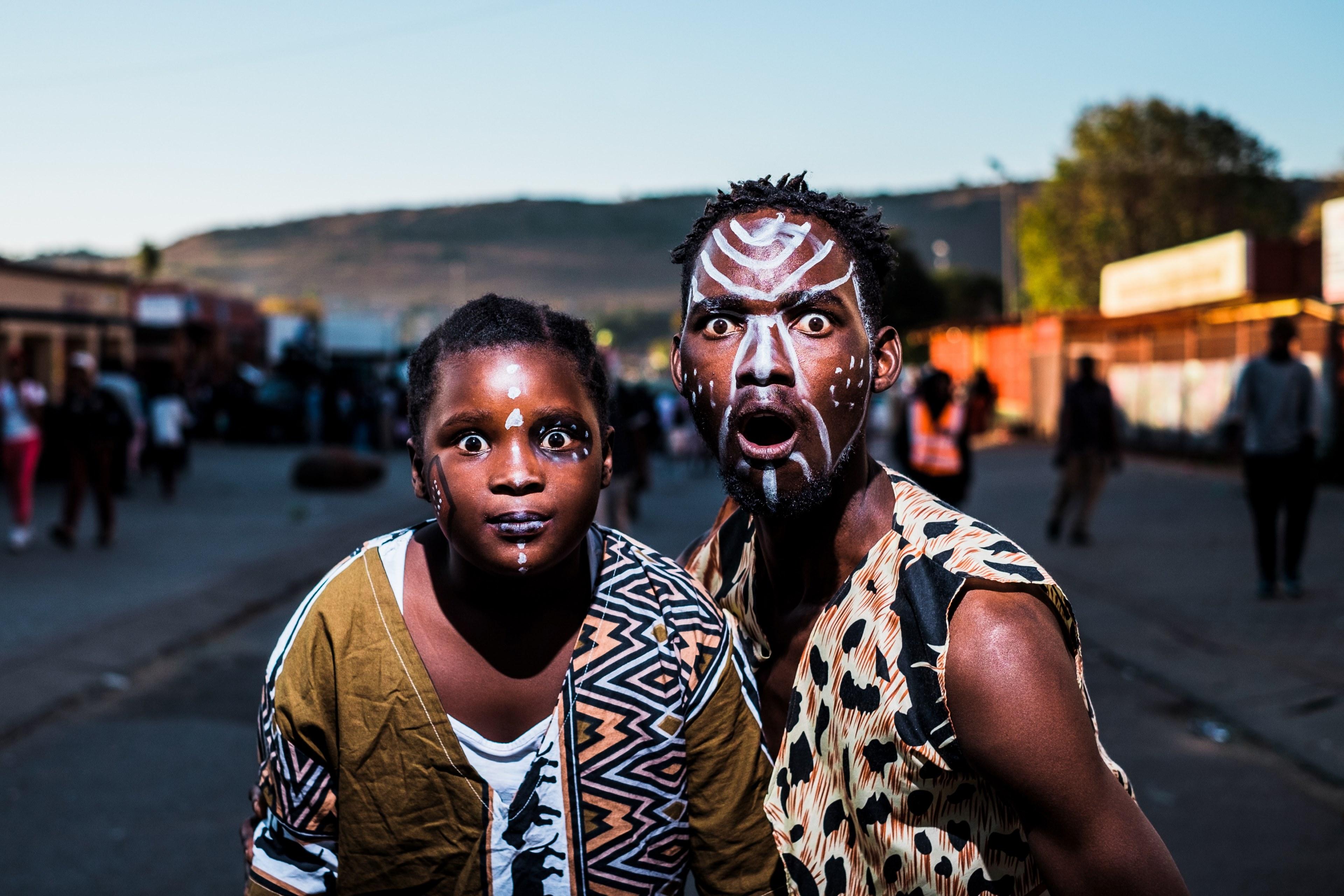 3840x2560 Wallpaper / young people in tribal face paint at a street celebration in south africa, people of mamelodi pretoria 4k wallpaper free download