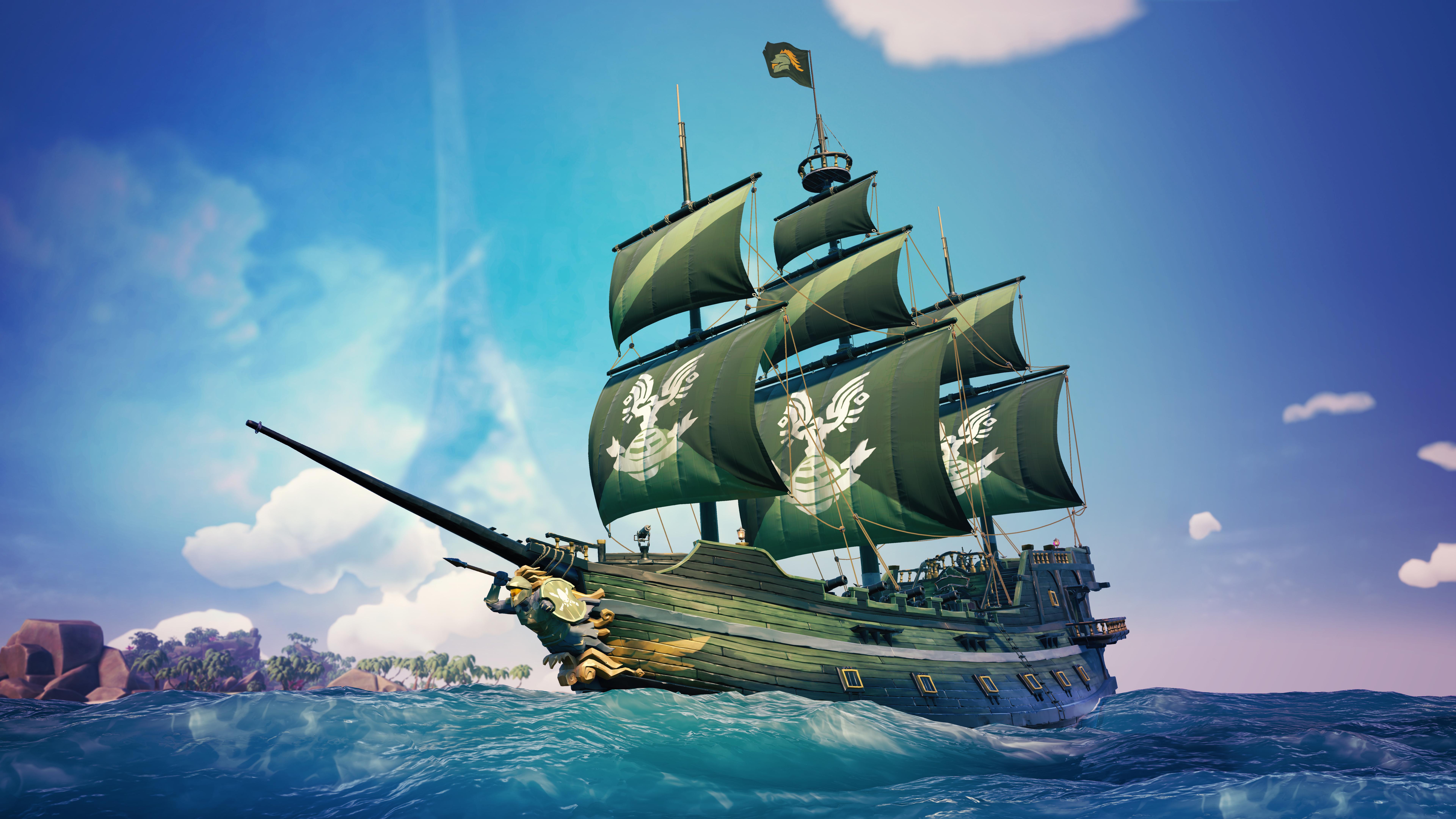 7680x4320 Wallpaper Sea of Thieves, Rare, Xbox Game Studios, Sailing Ship, Manila Galleon, Background Free Image