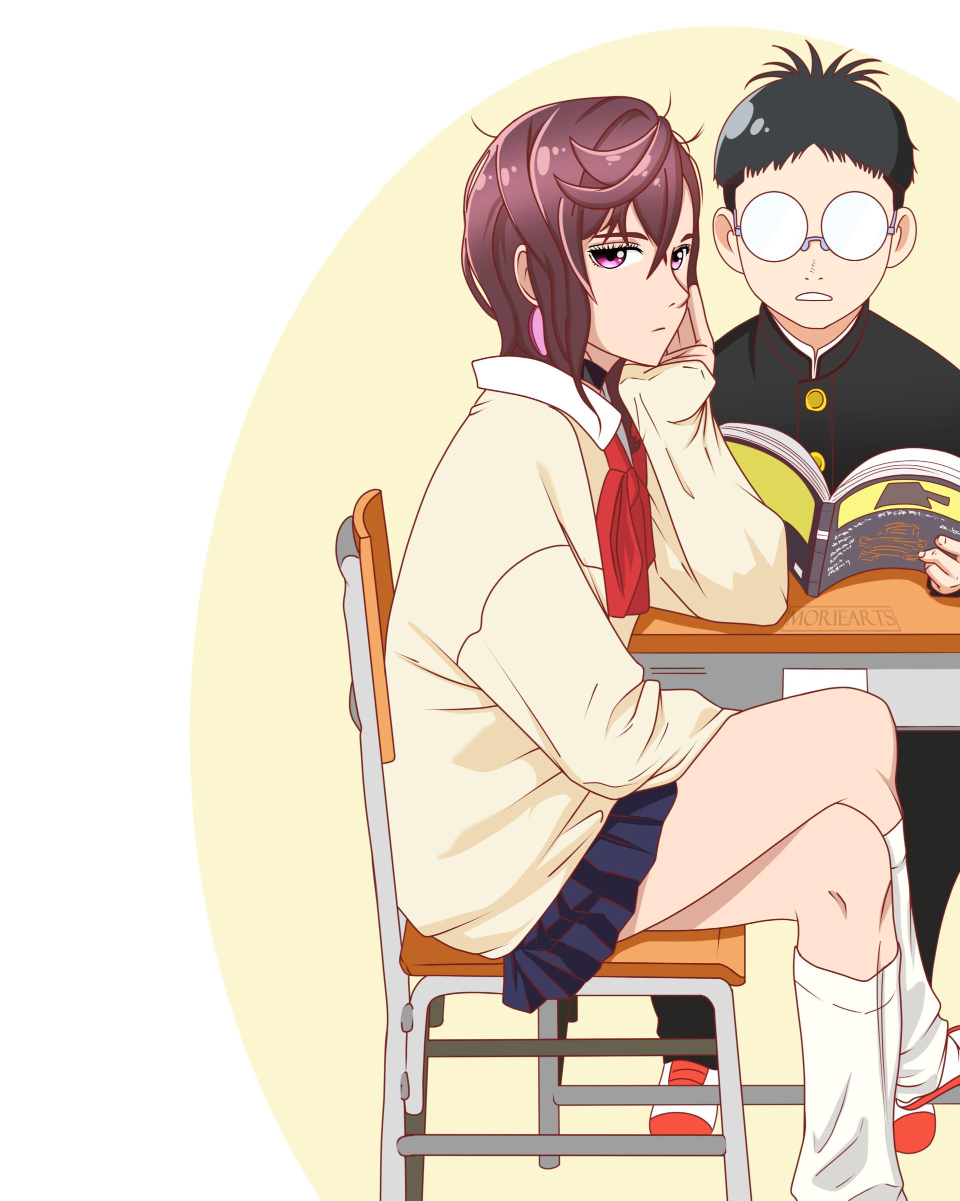 1920x2400 Ayase Momo and Okarun