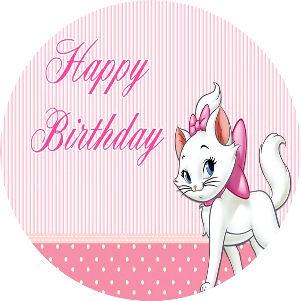 992x992 Pink Marie Cat Party Birthday Photo Backdrop Party Custom Background Party Backdrops Photography Background Vinyl Cloth