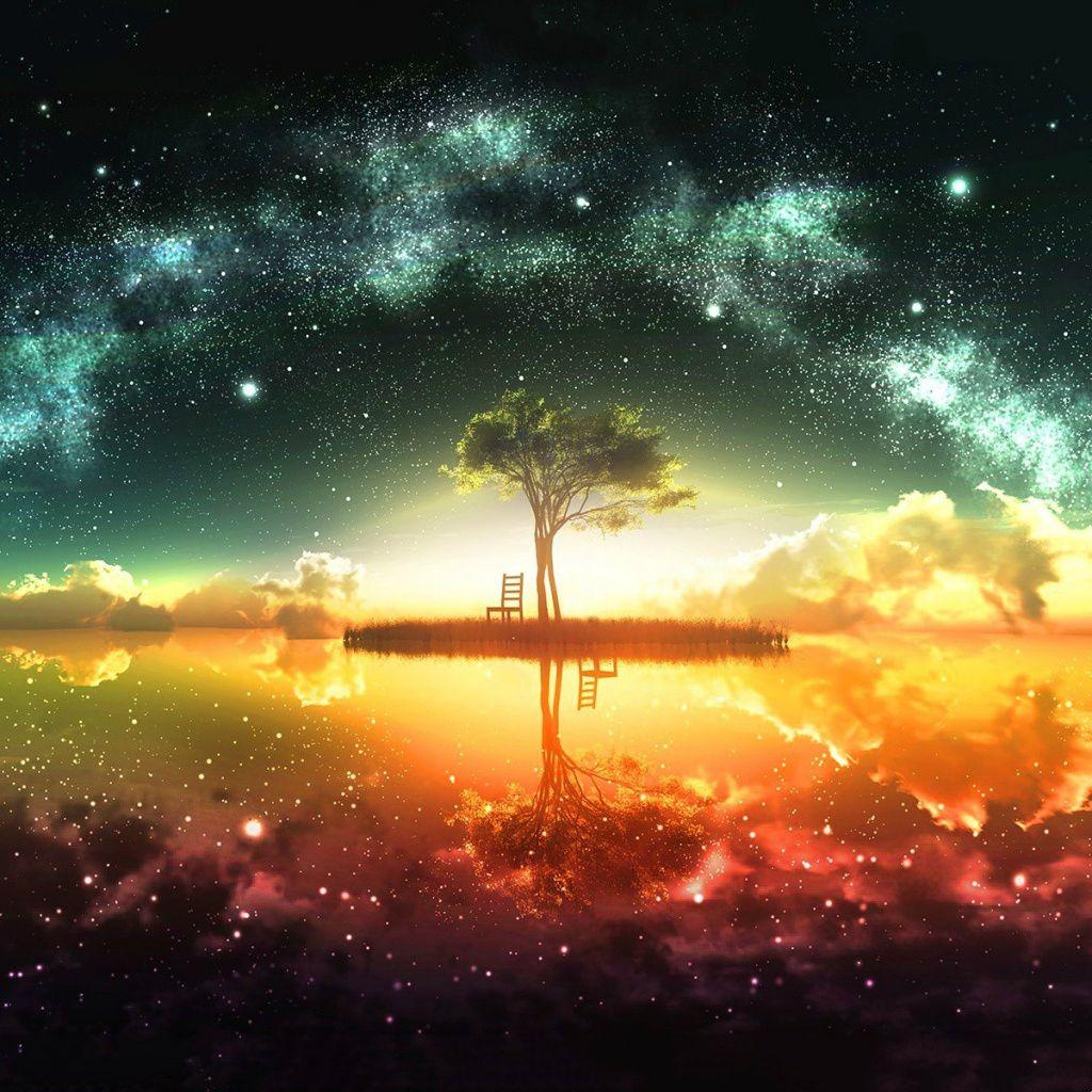 1024x1024 Dreamlike Fairy World iPad Wallpaper