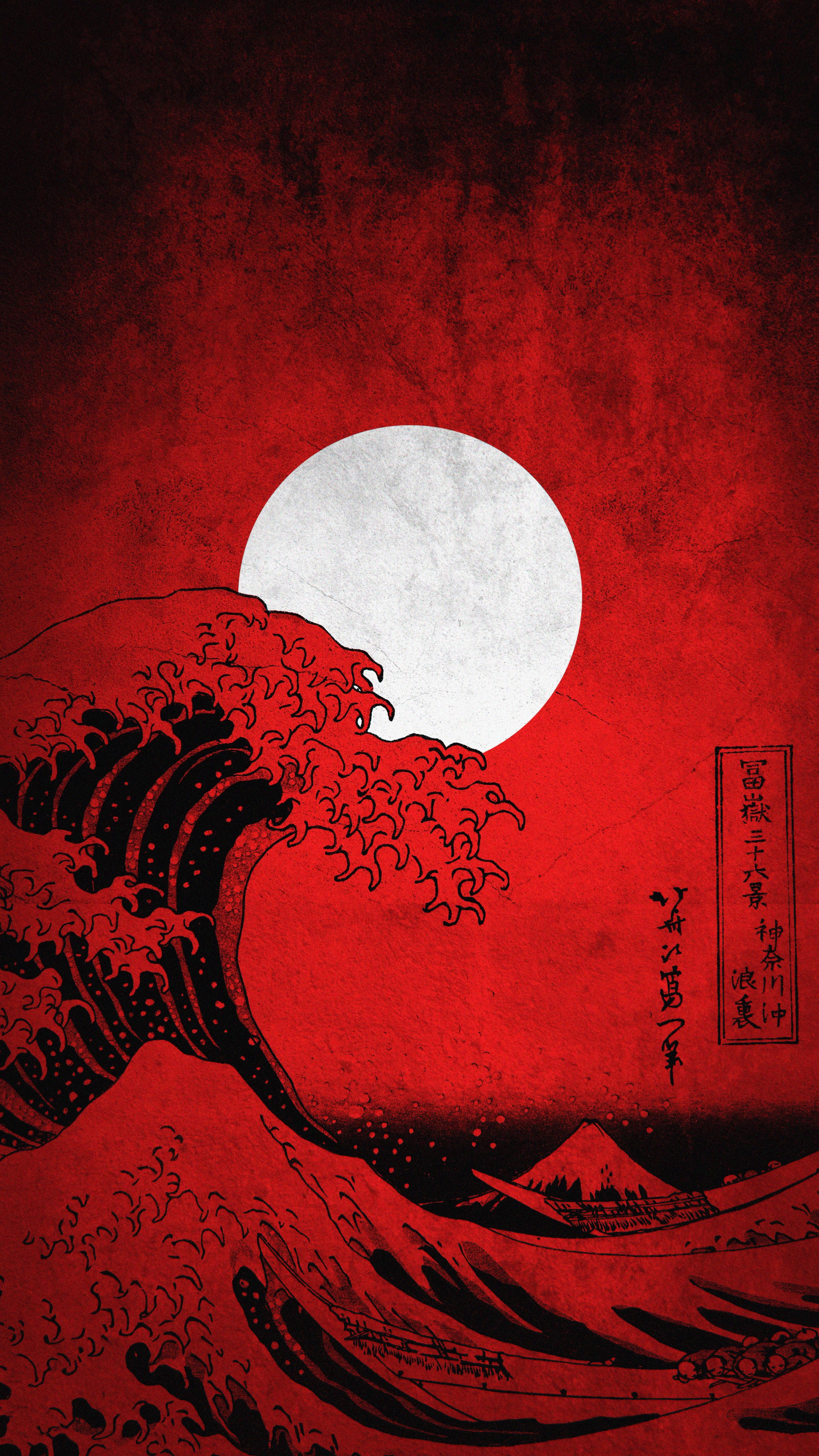 3240x5760 Wallpaper Great Wave Off Kanagawa Portrait, The Great Wave Off Kanagawa, Art, Painting, Poster, Background Free Image