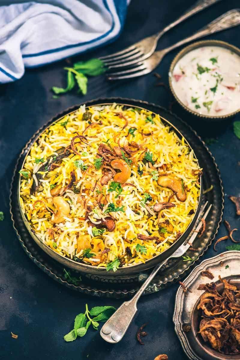 800x1198 Hyderabadi Vegetable Dum Biryani, restaurant style veg dum biryani recipe, how to make veg biryani at h. Dum biryani, Vegetable biryani recipe, Vegetarian biryani