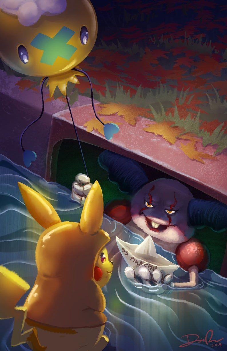 794x1228 Mr. Mime the Evil Clown Art Print. Scary pokemon, Cute pokemon wallpaper, Anime