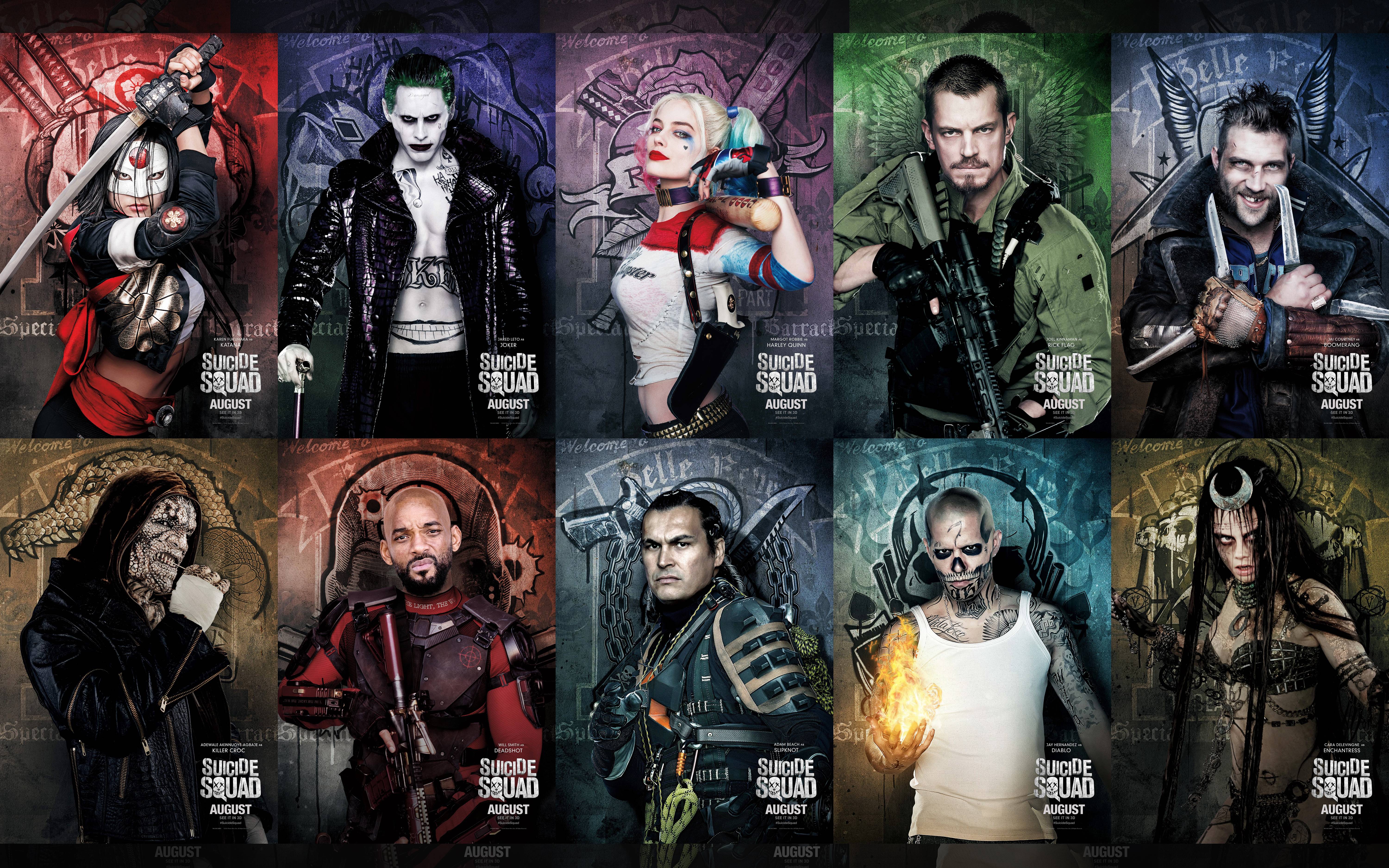 6000x3750 Picture Suicide Squad 2016 Will Smith Joker hero Harley 6000x3750