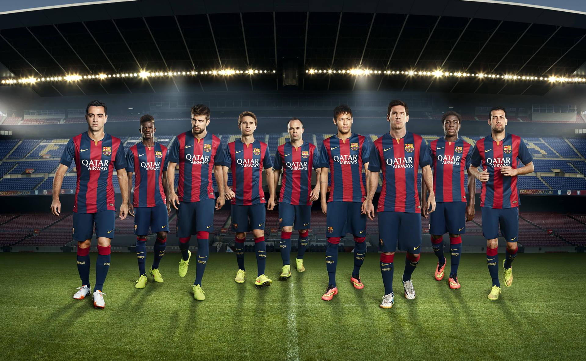 1920x1183 Download Barcelona Fc Team On Field Wallpaper