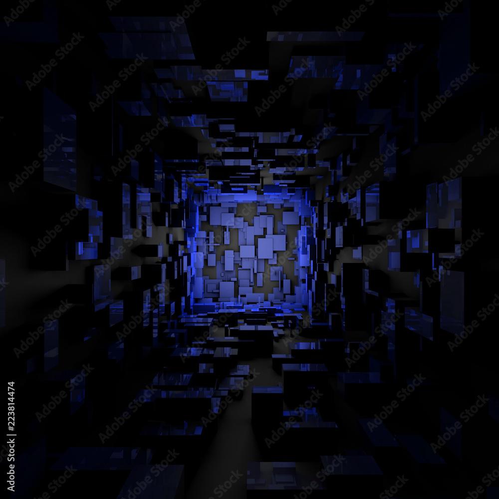 1000x1000 Abstract Futuristic Sci Fi Dark Blue