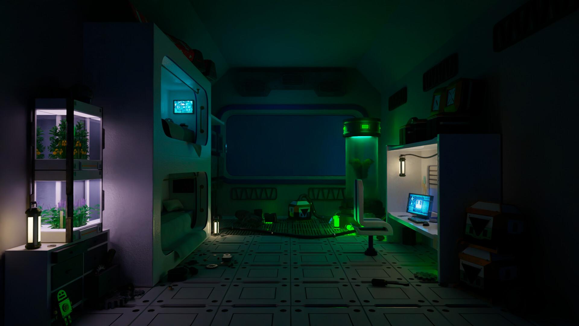 1920x1080 Scifi Room Interior
