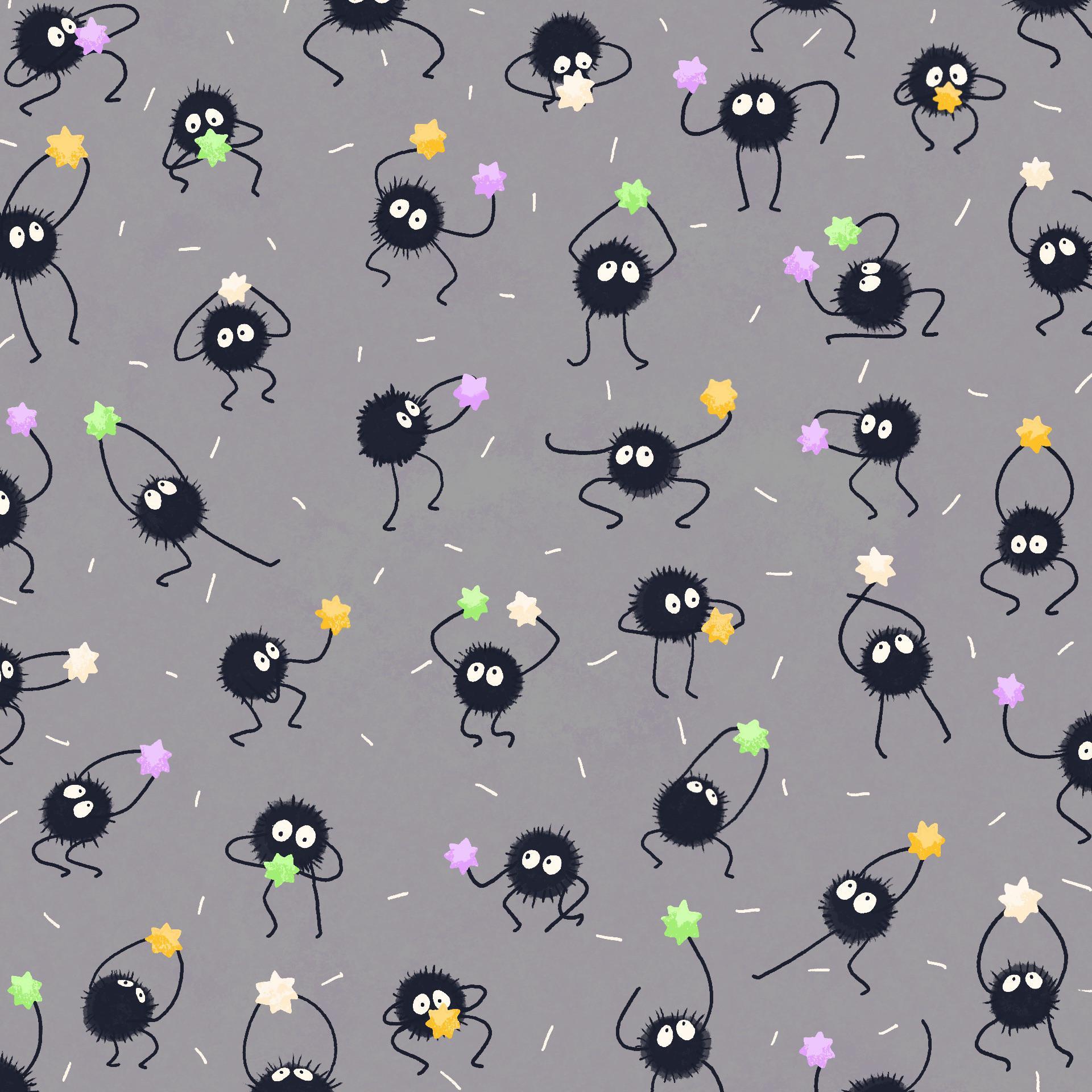 1920x1920 a soot sprite pattern I made! which one is your favorite?