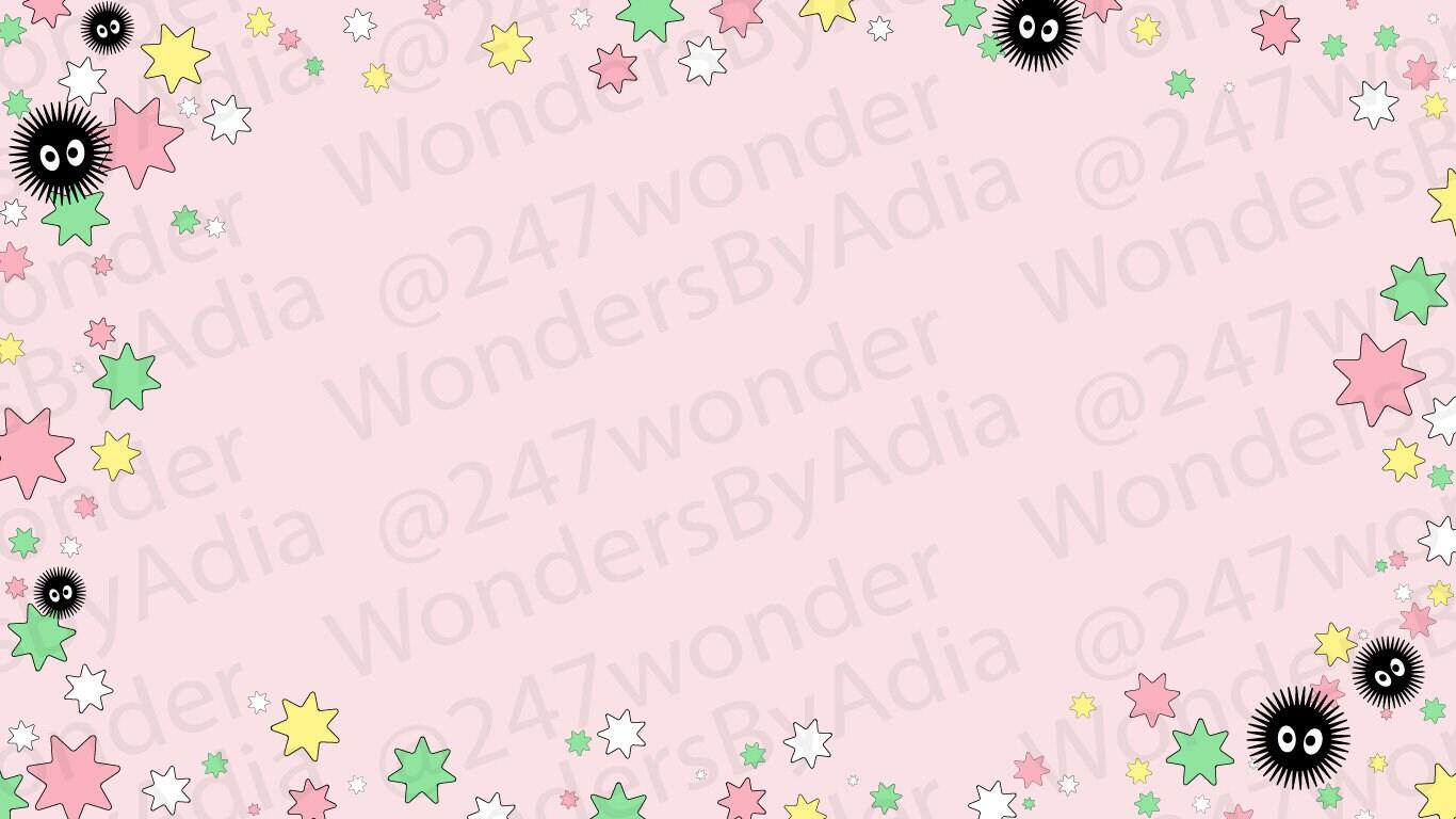 1366x768 DIGITAL DOWNLOAD Soot Sprites Pastel Wallpaper