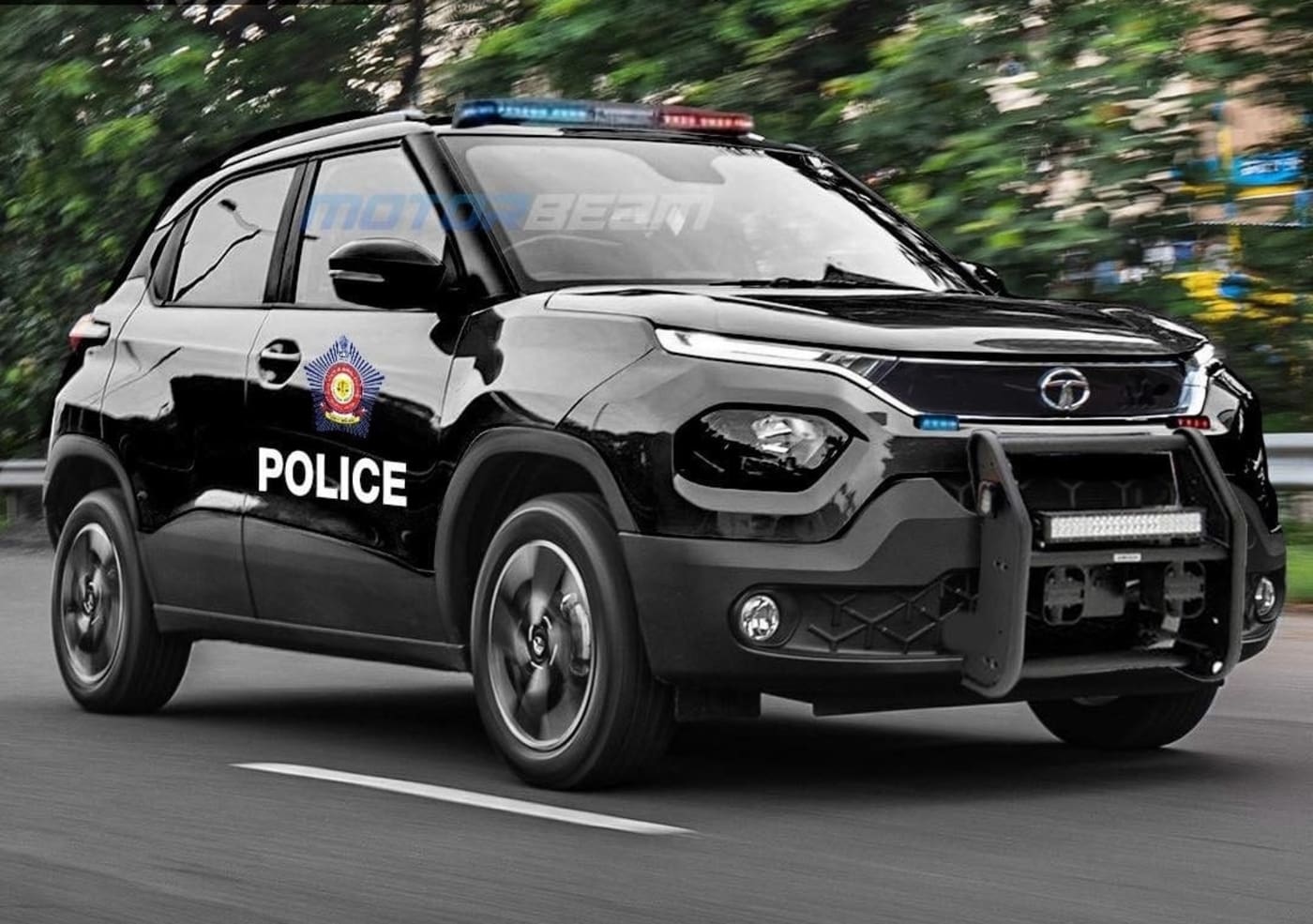 1400x985 Tata Punch Digitally Imagined As A Compact Yet Rugged Police Car
