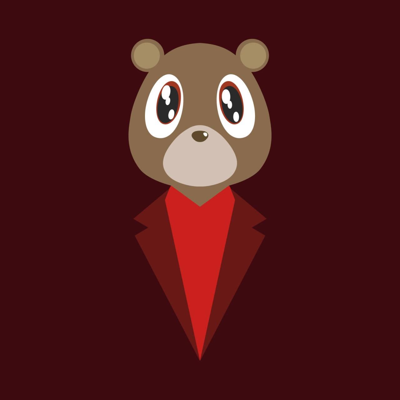 1280x1280 Download Kanye West Bear Maroon