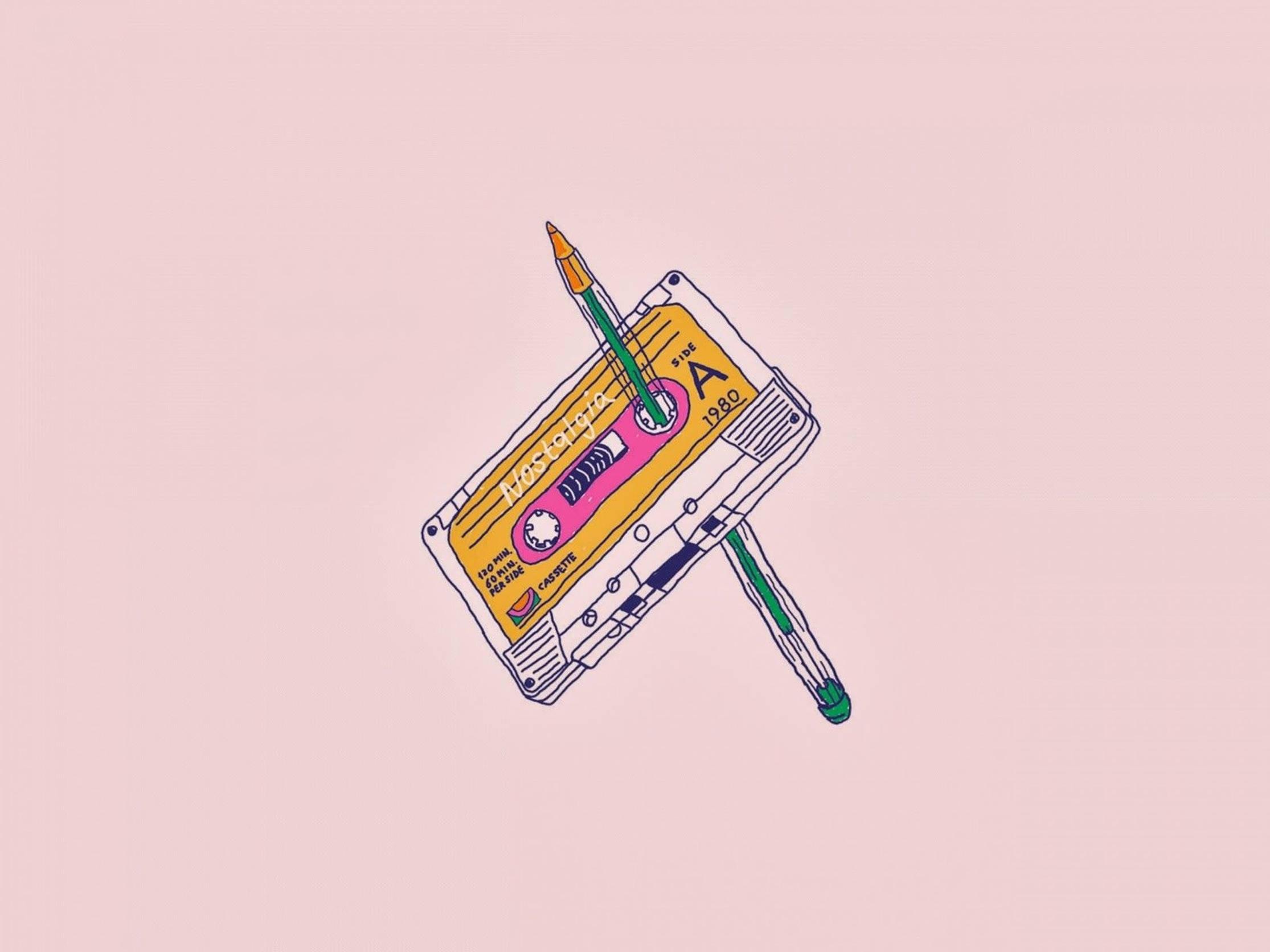 2230x1673 Lo fi anime music tape and pencil