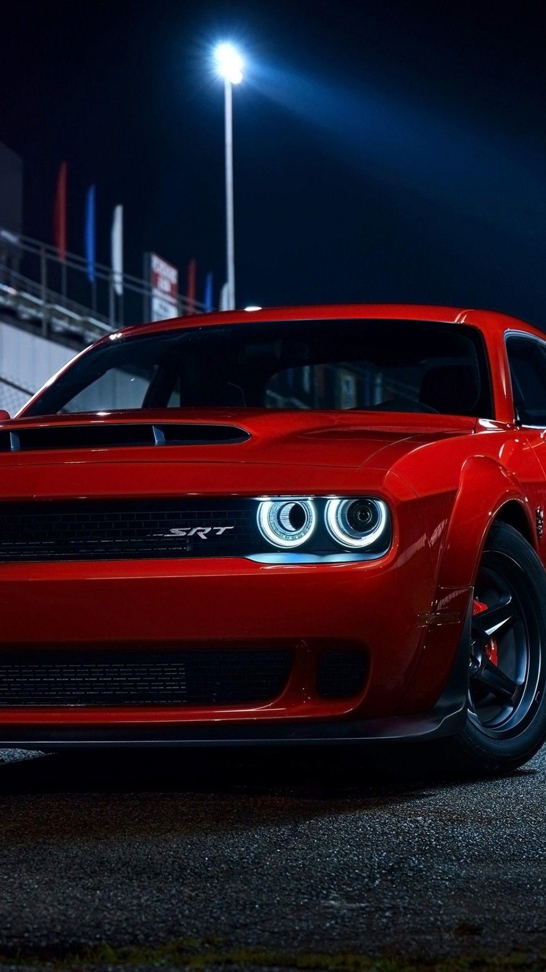 1080x1920 Download 1080x1920 Dodge Challenger Sr Front View, Red, Cars