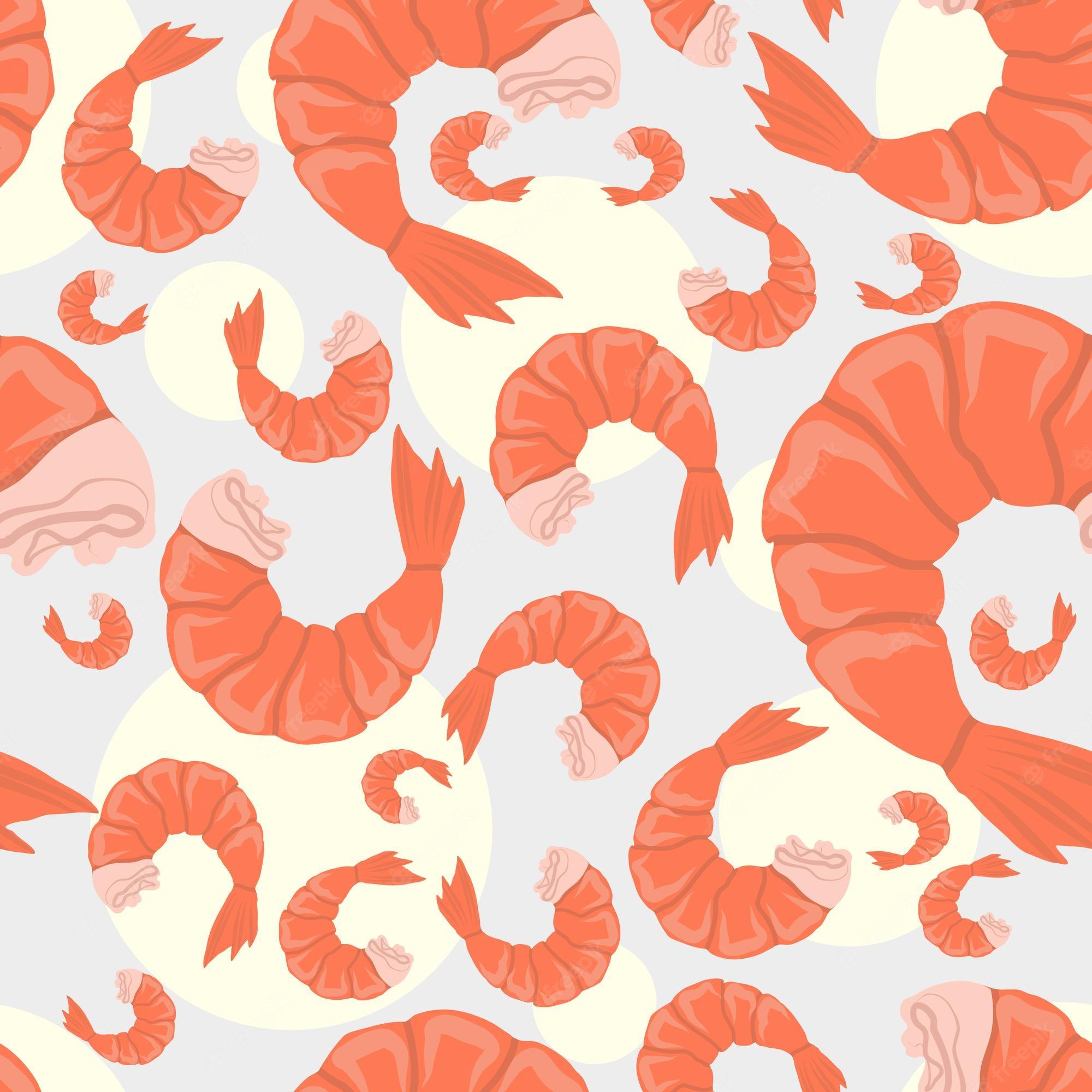 2000x2000 Vector. Seamless vector pattern shrimp