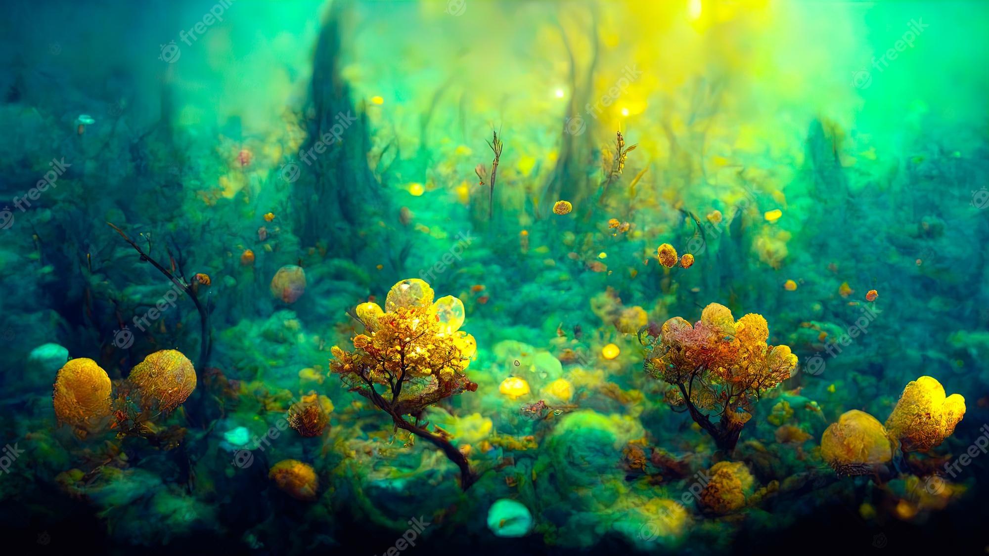 2000x1125 Seabed landscape with algae