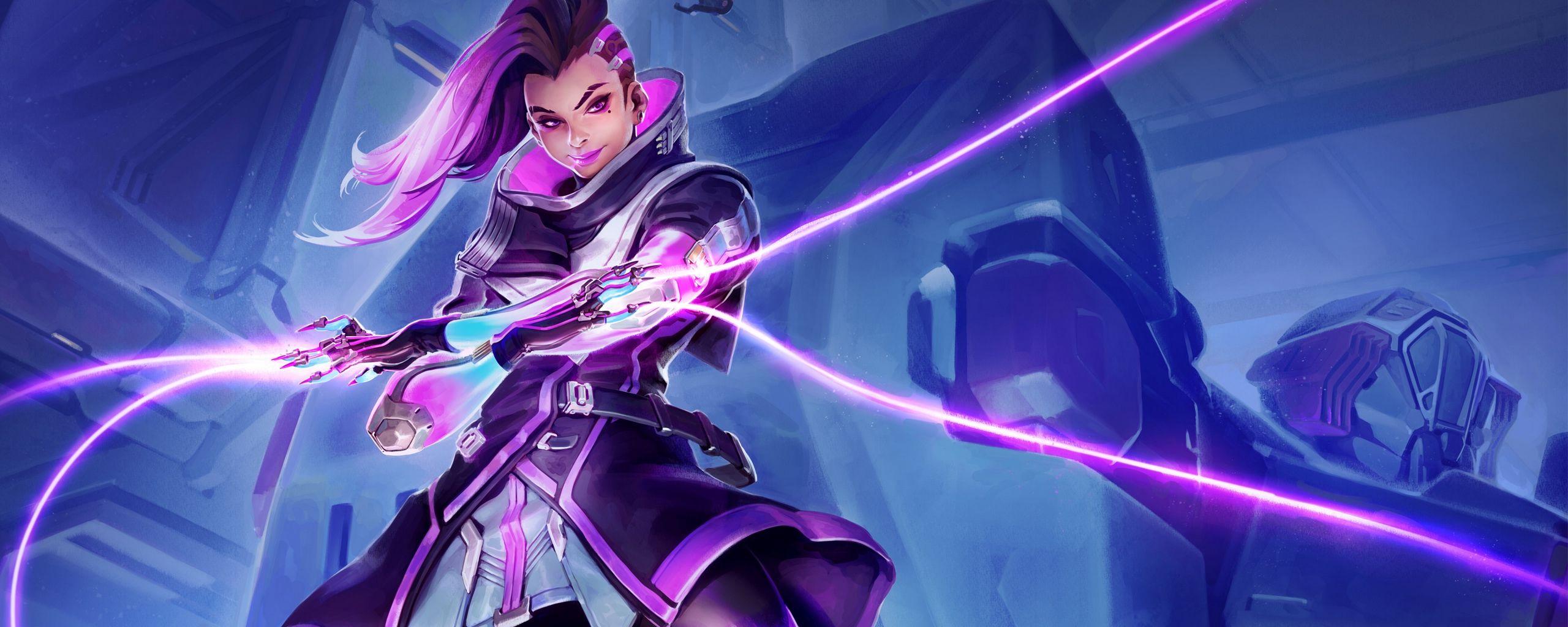 2560x1024 Download wallpaper 2560x1024 sombra, overwatch, hacker ultrawide
