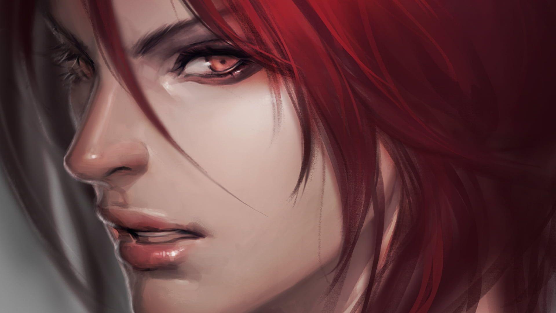 1920x1080 Female animated character portrait wallpaper, League of Legends