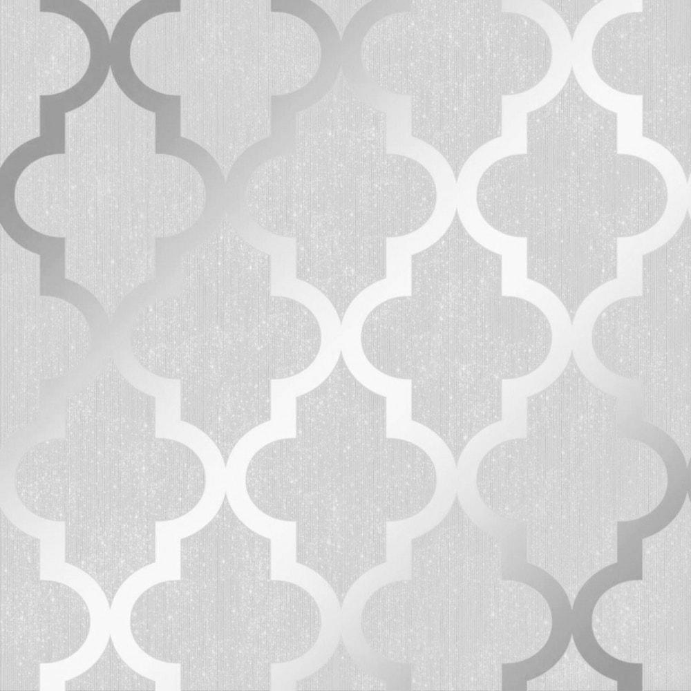 1000x1000 Camden Trellis wallpaper in soft grey