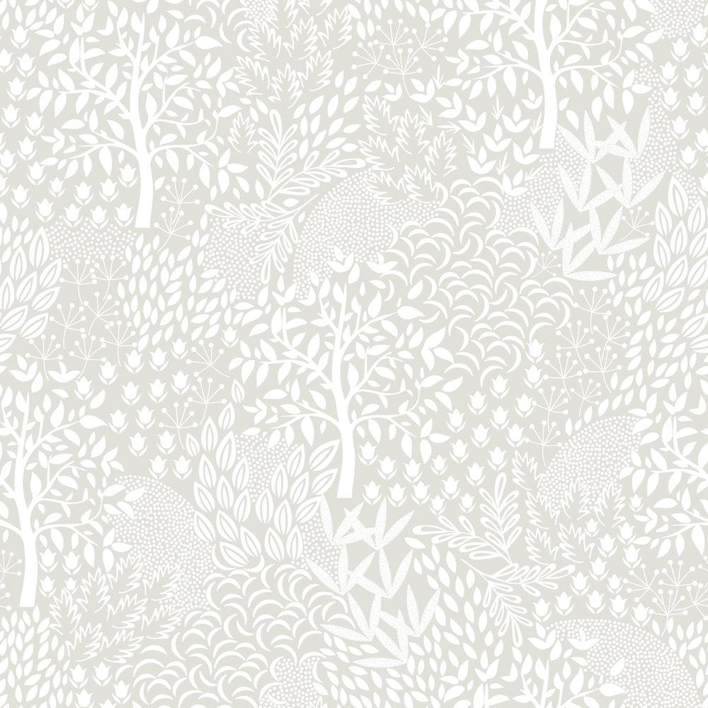 1000x1000 Tempaper Woodland Fantasy Folk White Peel and Stick Wallpaper