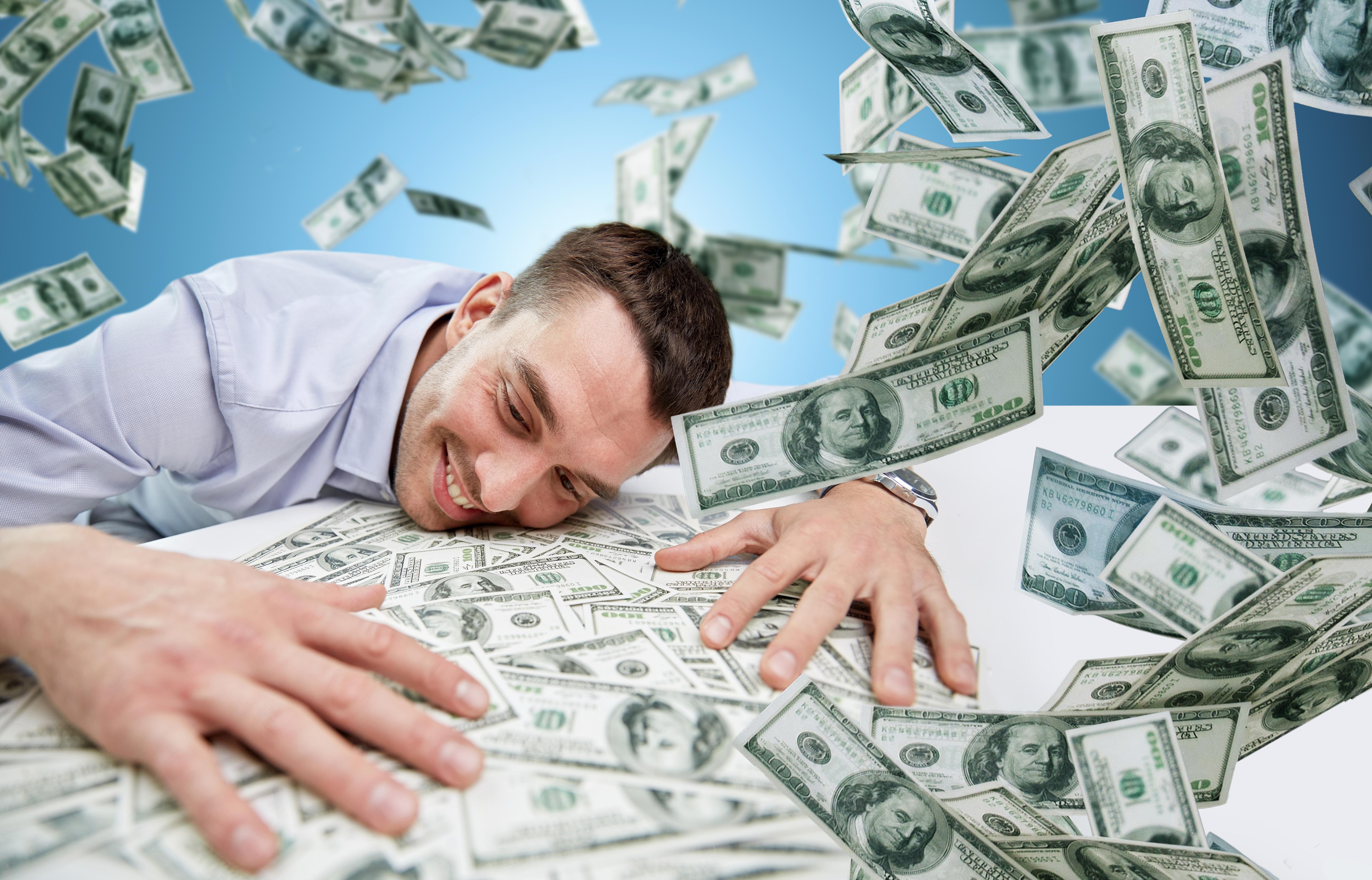 6001x3850 image Dollars Banknotes Men Smile