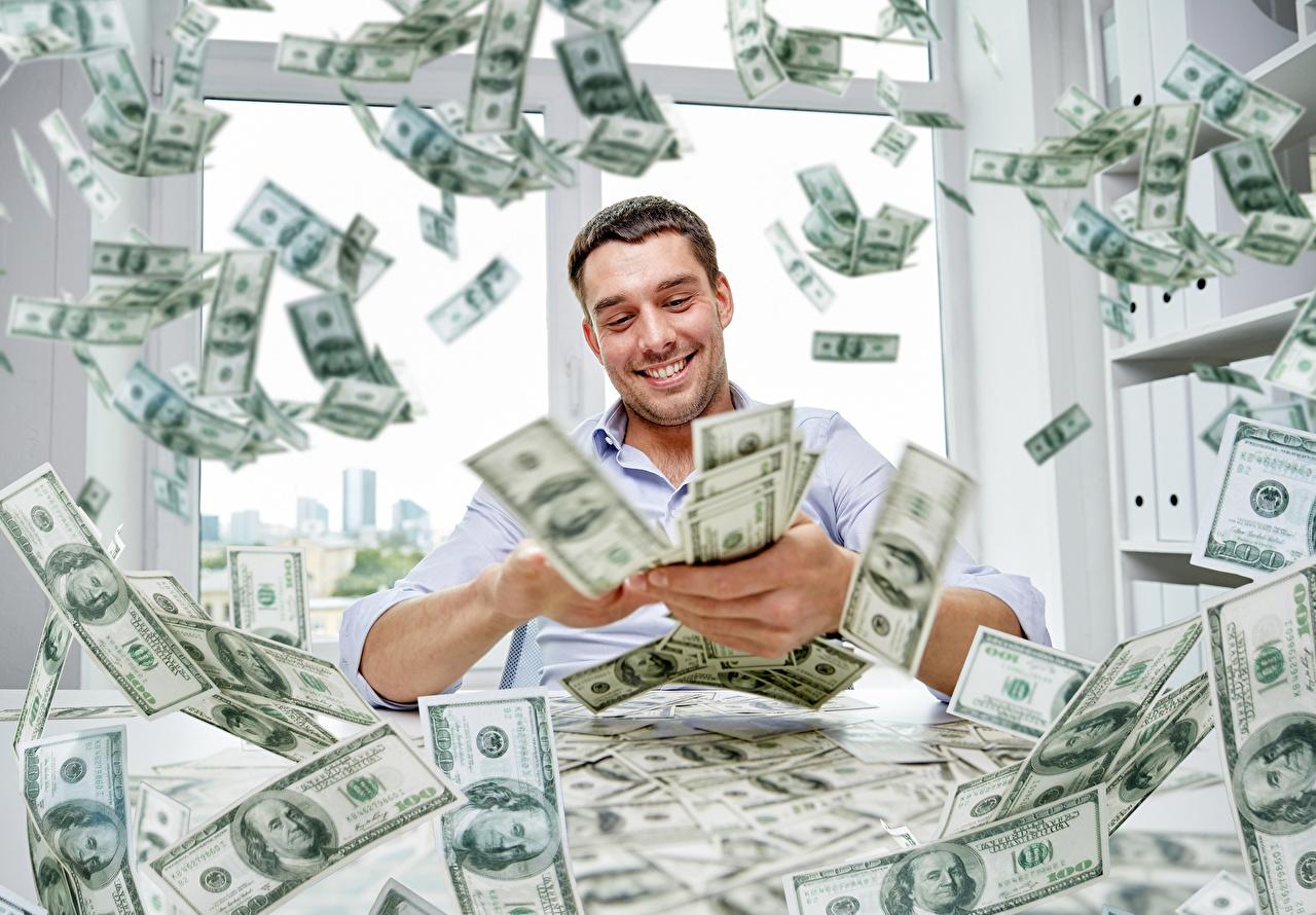 1280x890 Wallpaper Dollars Banknotes Man