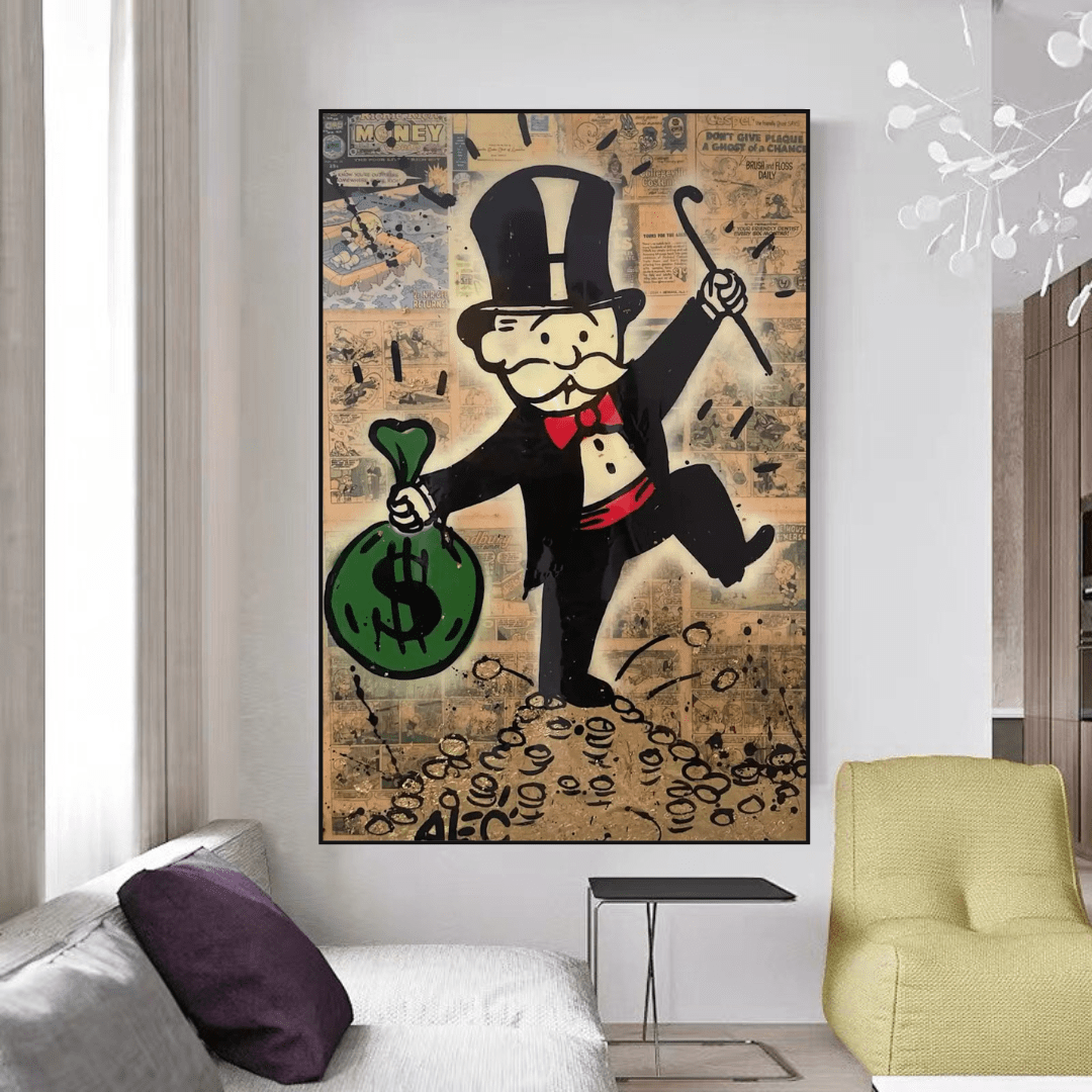 1080x1080 Alec Monopoly Money Man Canvas Print