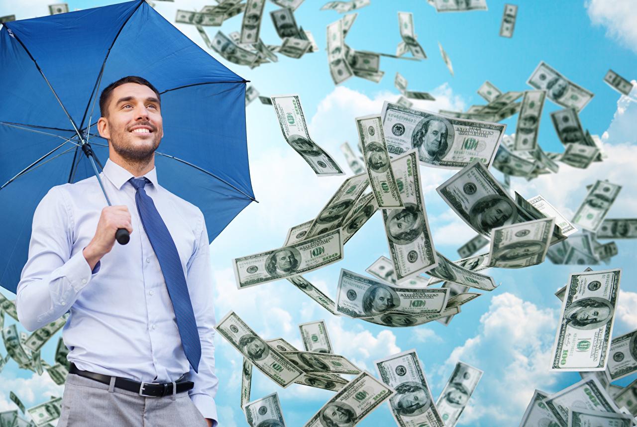 1280x858 Men Smile Necktie Money Umbrella