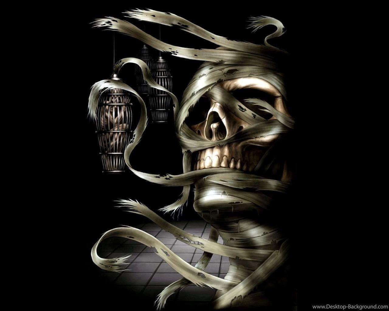 1280x1024 Scary Skull Background Wallpaper