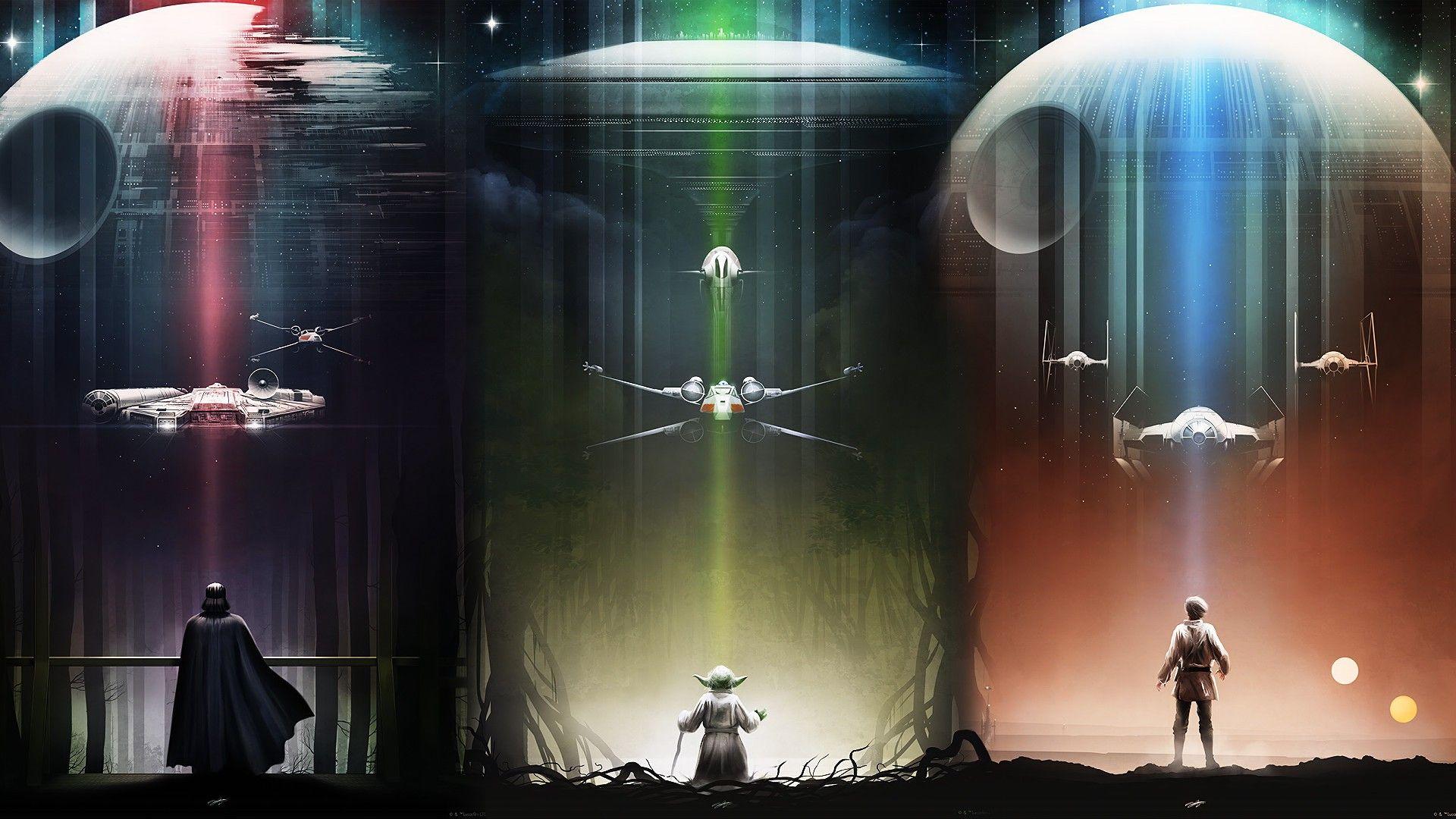1920x1080 Wallpaper of Star Wars, Darth Vader, Yoda, Luke Skywalker