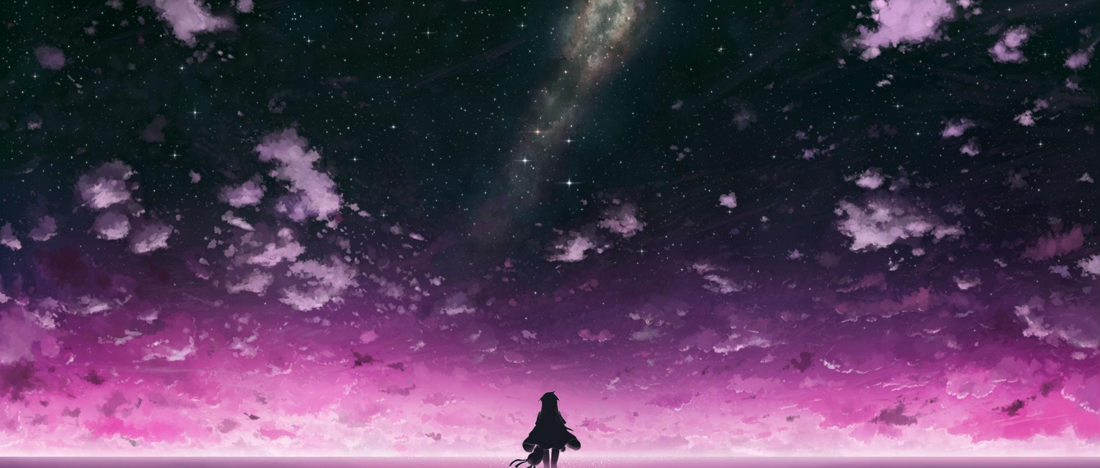 2162x920 Anime Sky Wallpaper