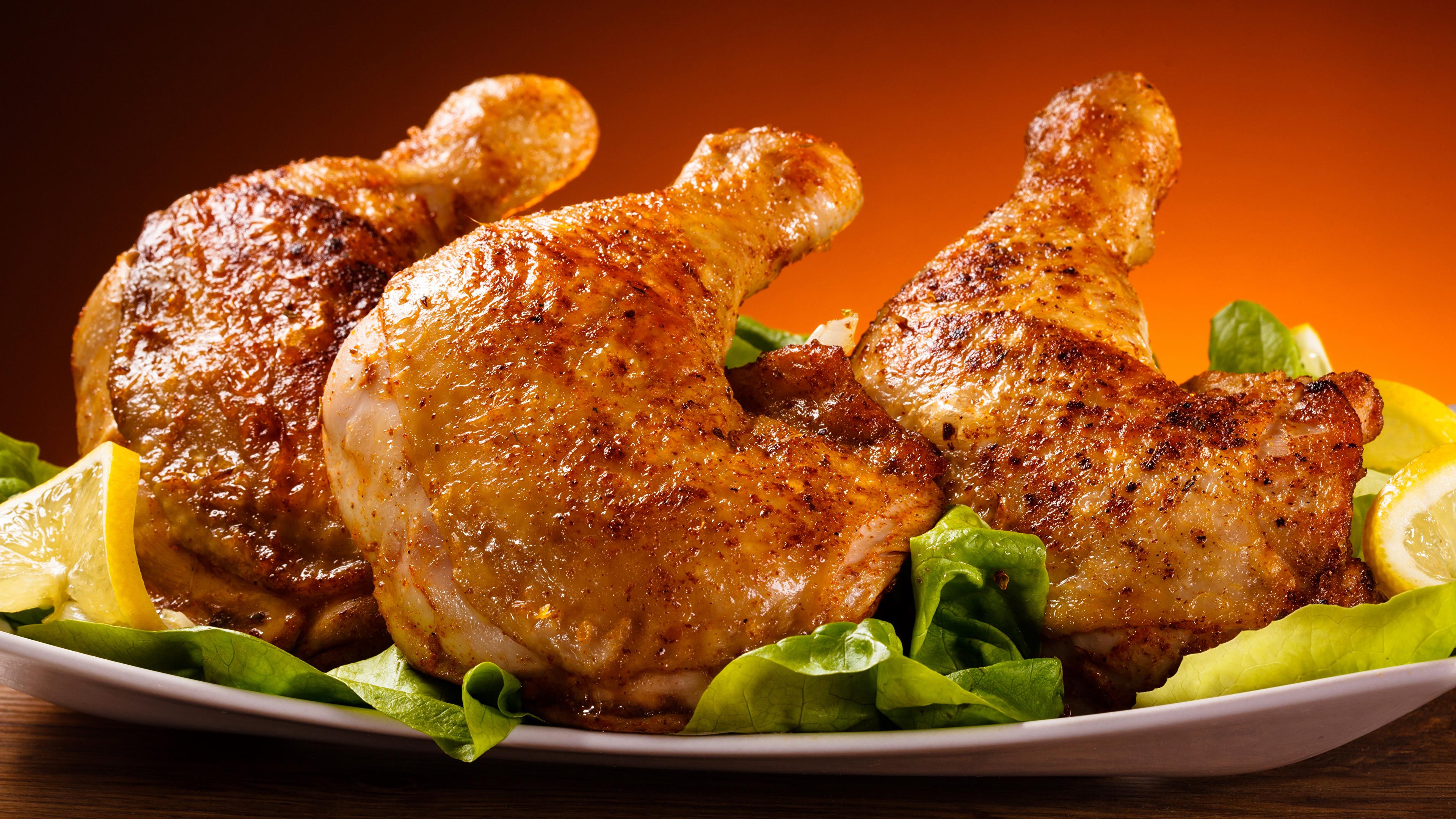 3840x2160 image Roast Chicken Food Meat products