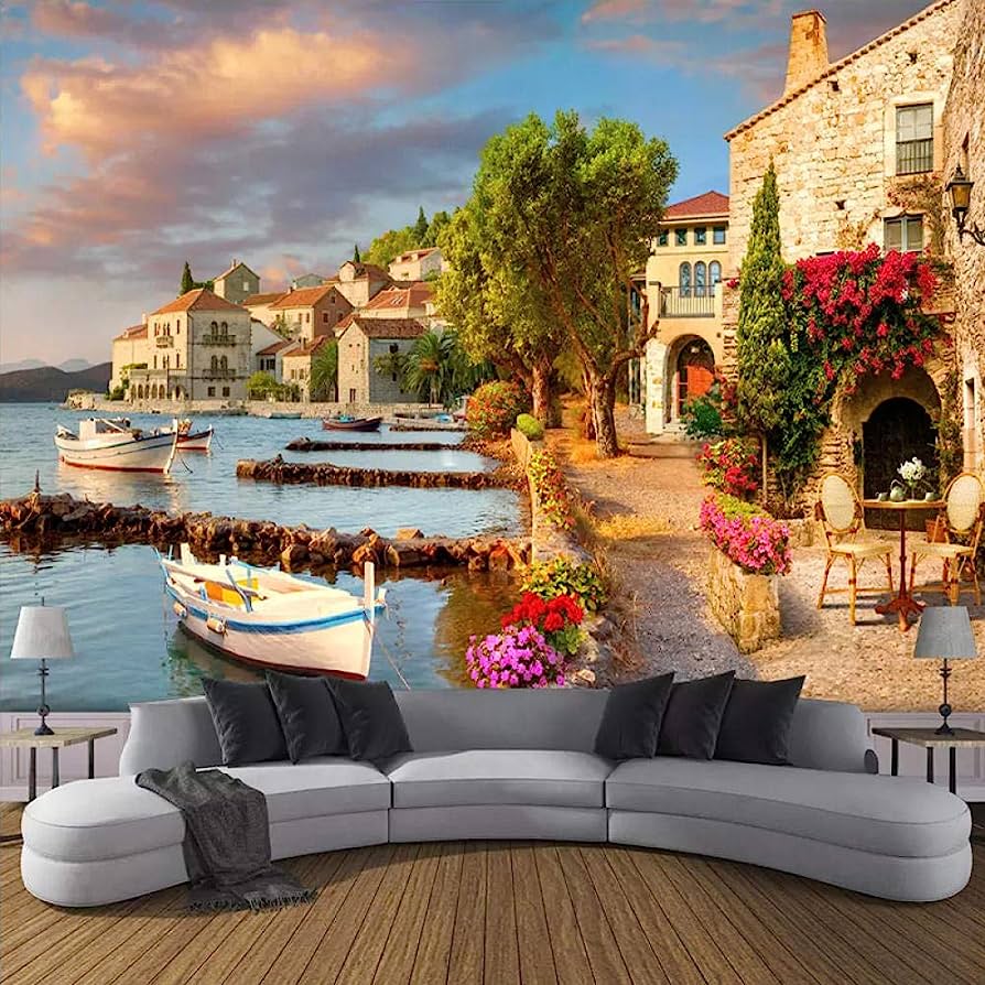 894x894 RTYUIHN 3D Wallpaper Mural Port Port