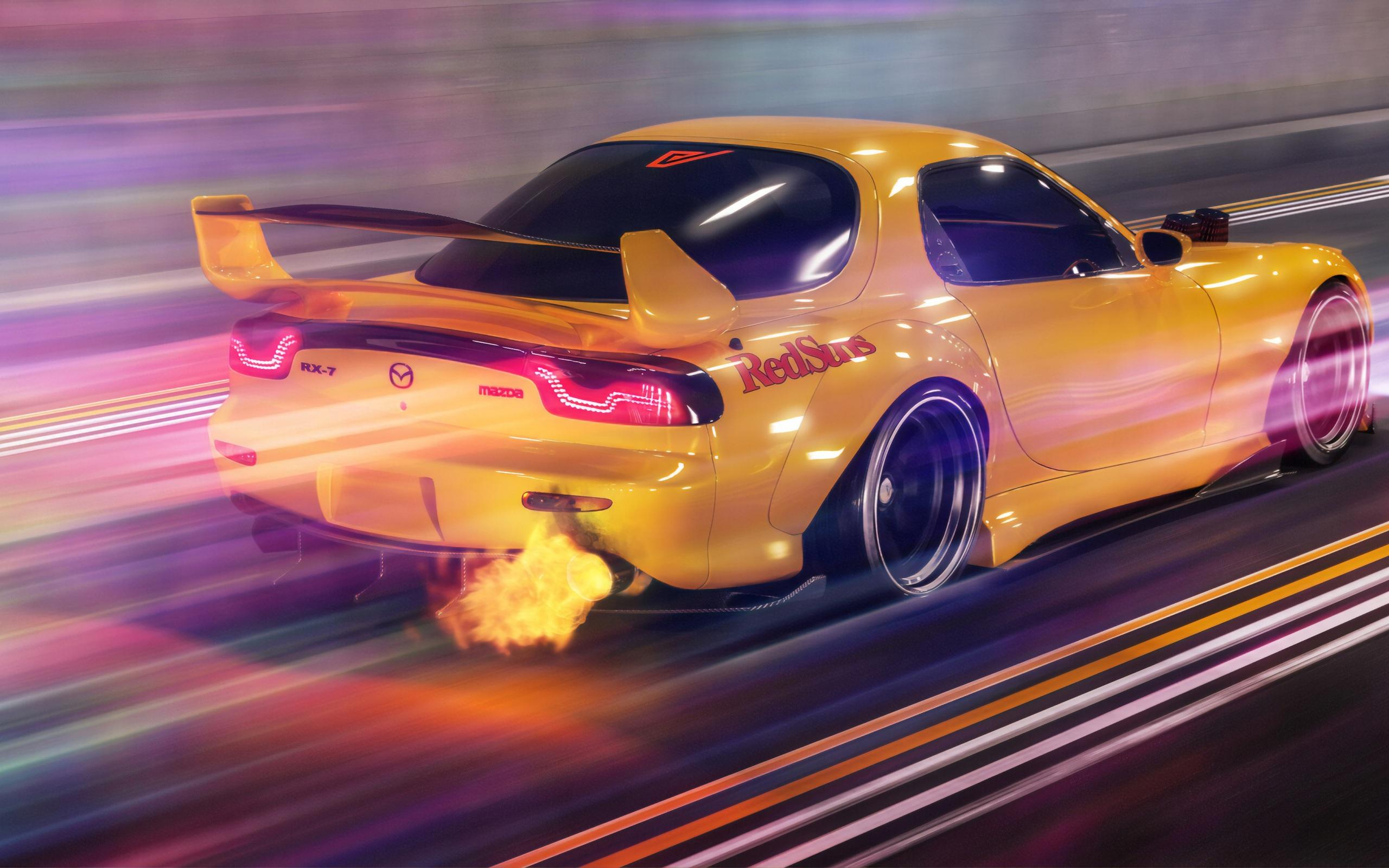 2560x1600 Wallpaper 4k Mazda Rx7 Flaming Out