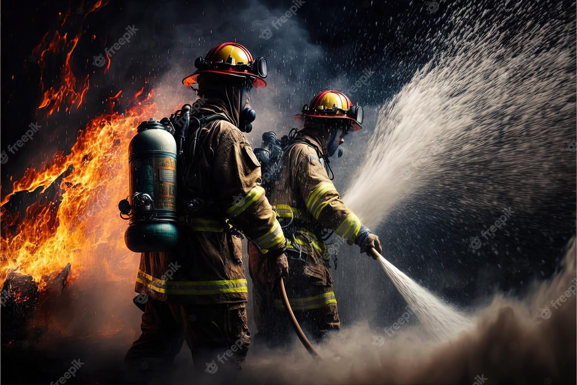 2000x1333 flames brave firefighters generative ai