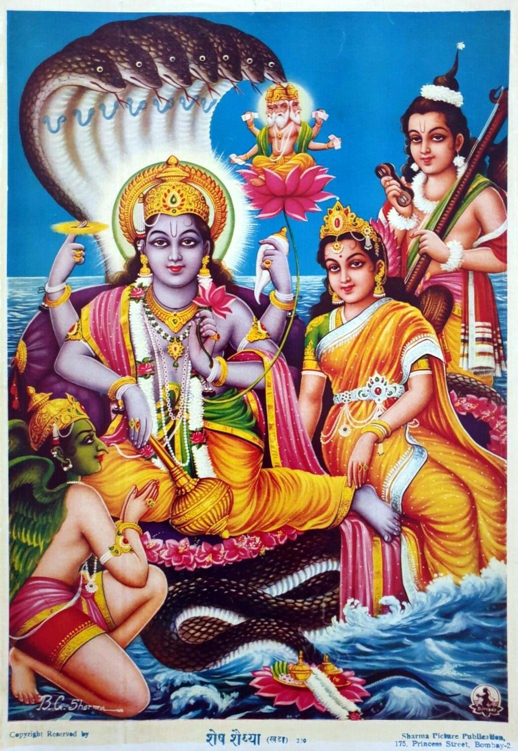 1052x1524 Hindu Cosmos Vishnu and Lakshmi