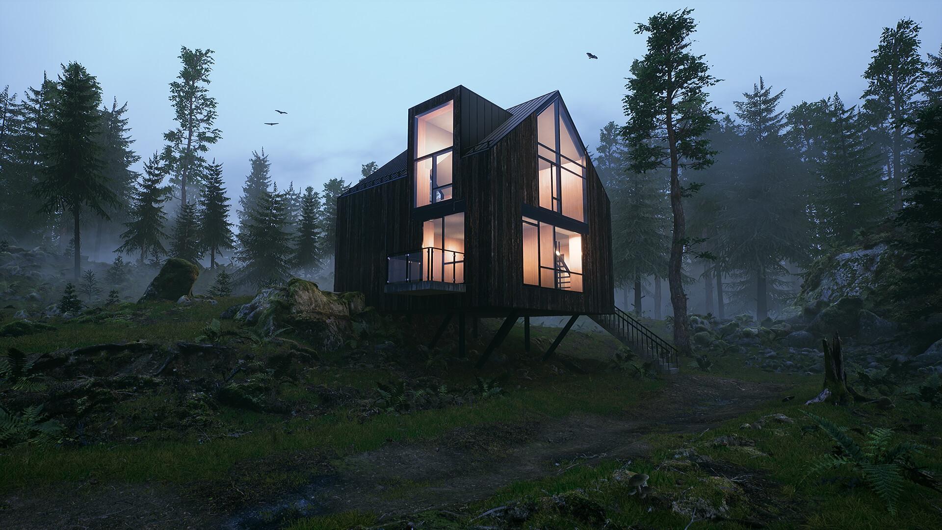 1920x1080 Kevin Reignier House in Scandinavian forest