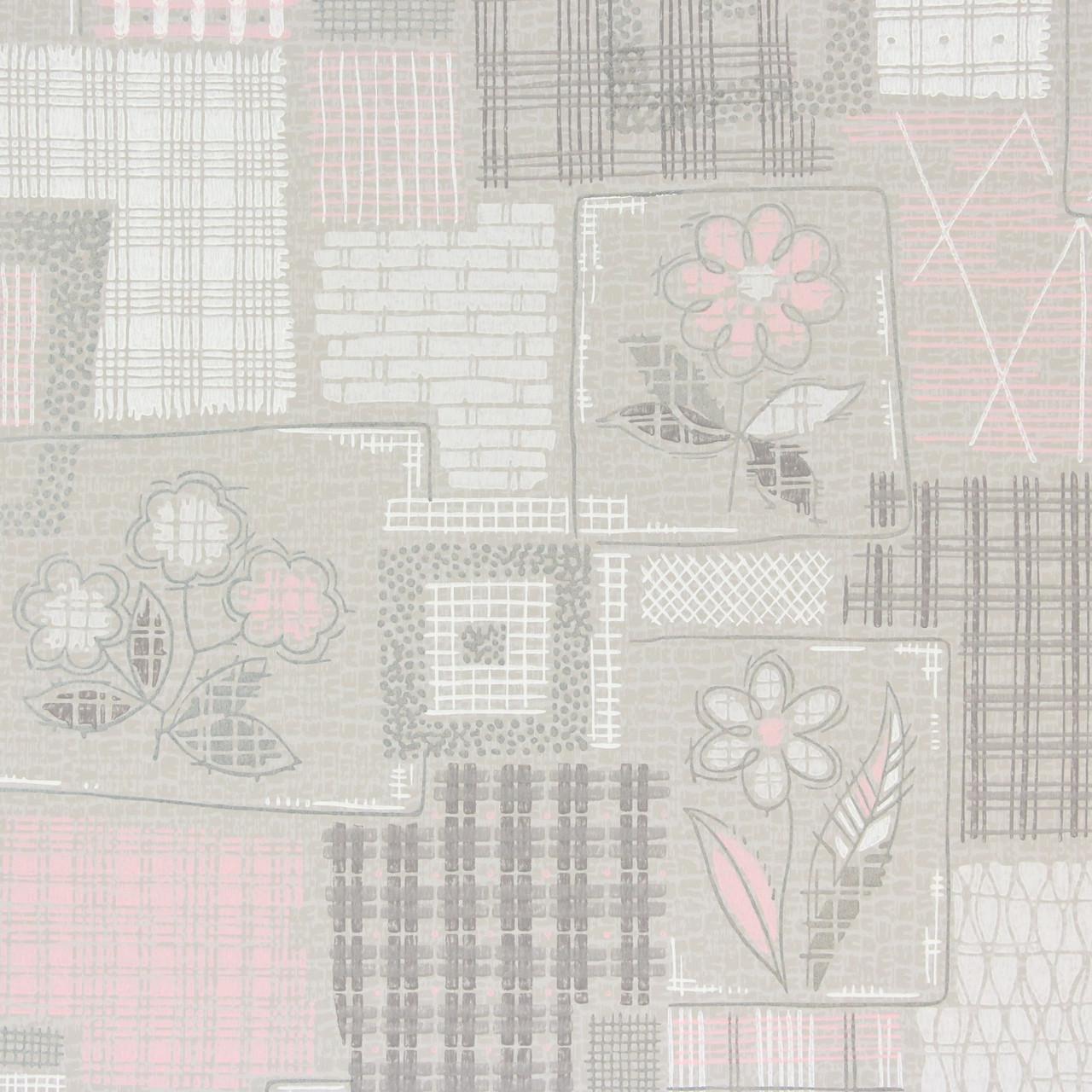 1280x1280 1950s Vintage Wallpaper Pink and White