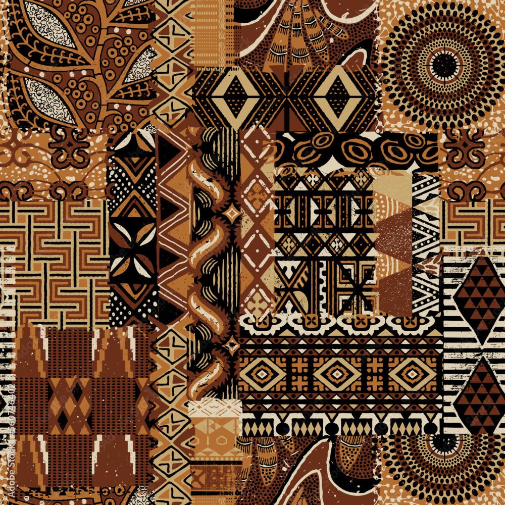 1000x1000 Traditional African fabric patchwork