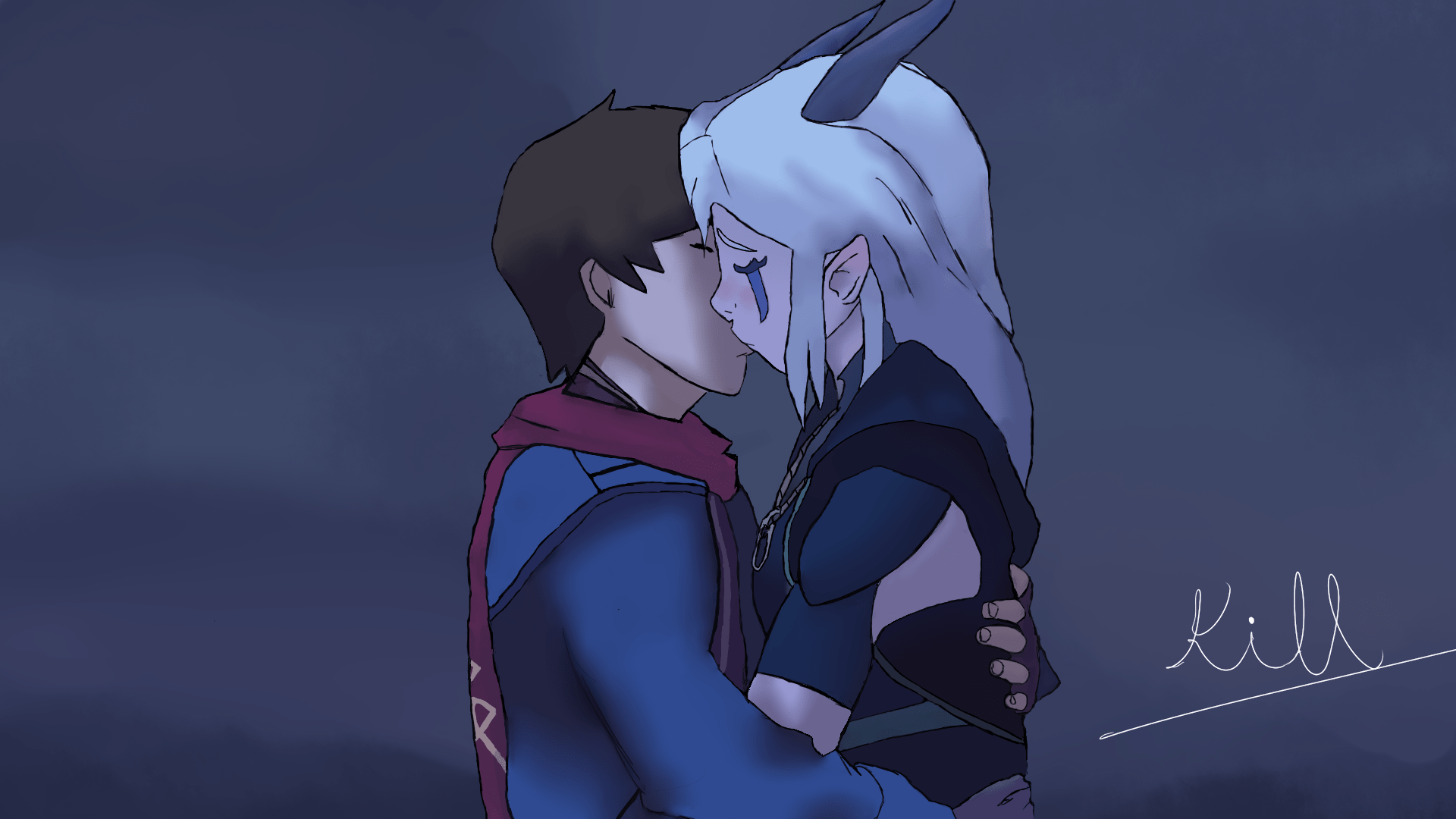 1920x1080 Callum and Rayla Kiss