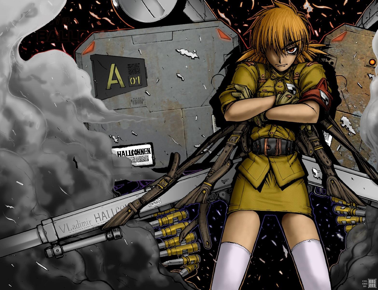 1566x1200 anime, Hellsing, Seras Victoria, comics